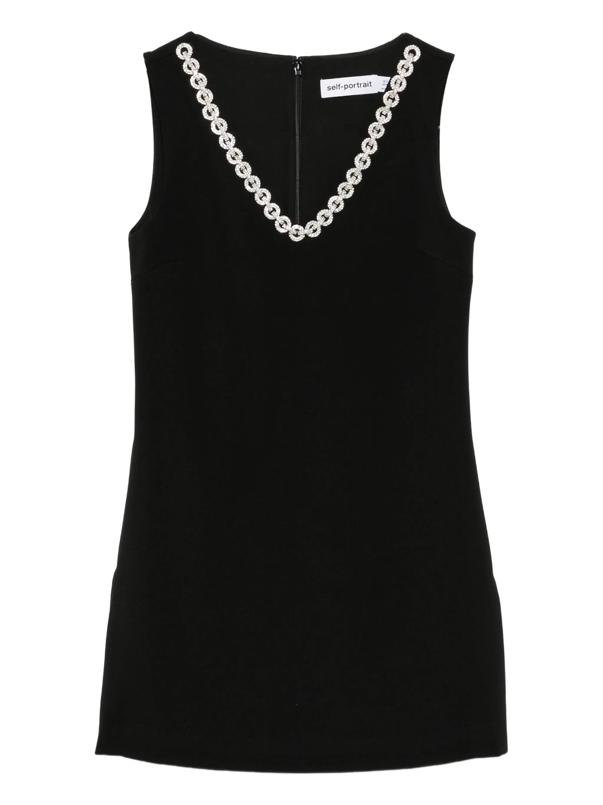 crystal-embellished V-neck dress