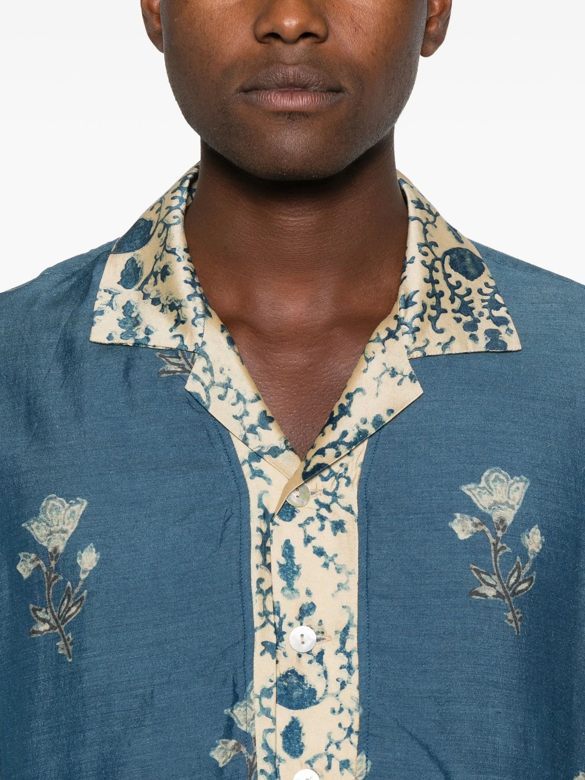 floral-print shirt