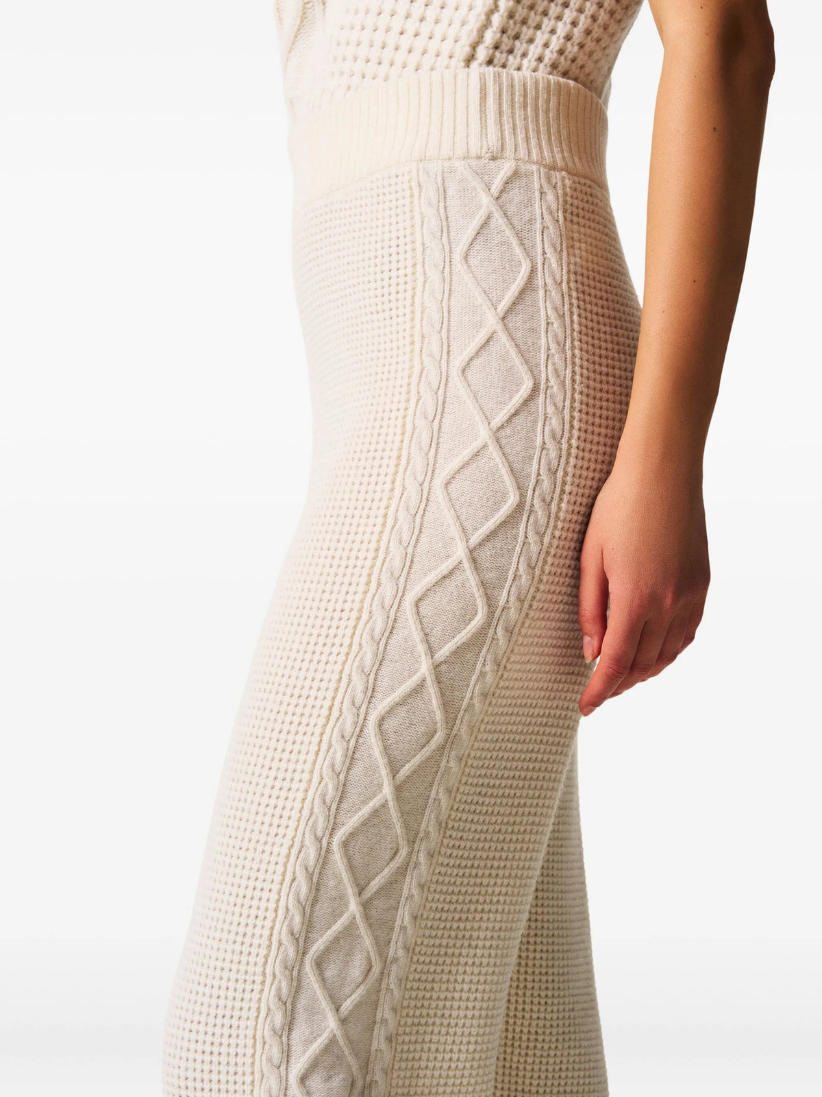 Crystal cable-knit trousers