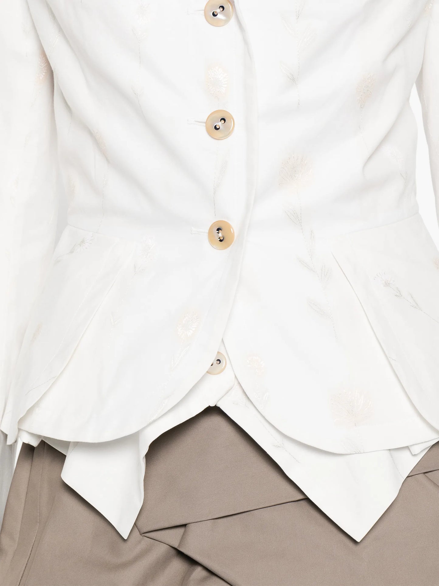 embroidered-flower button jacket