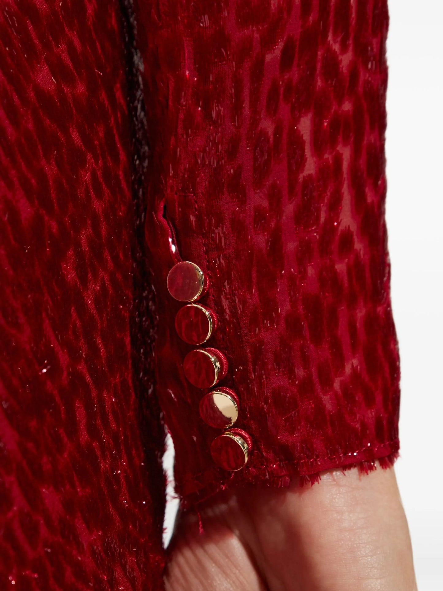 lurex-detail silk dress