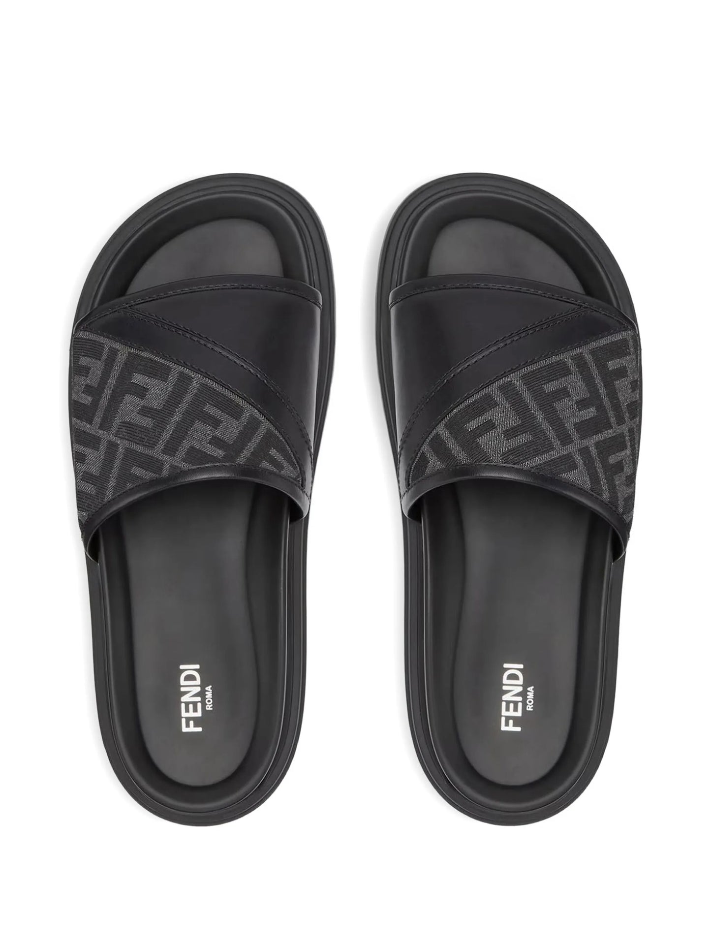 Diagonal FF jacquard sandals