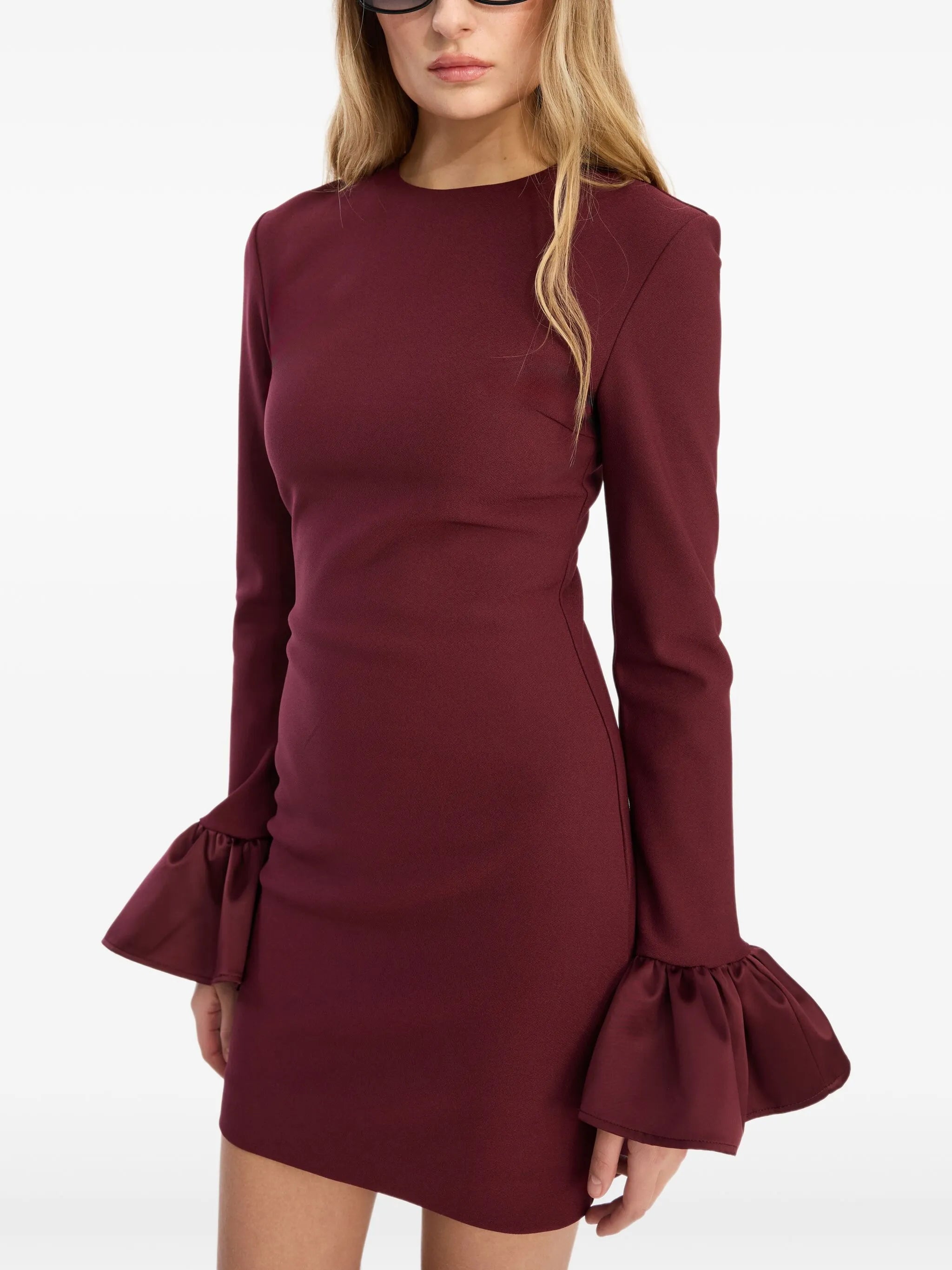 frill sleeved mini dress