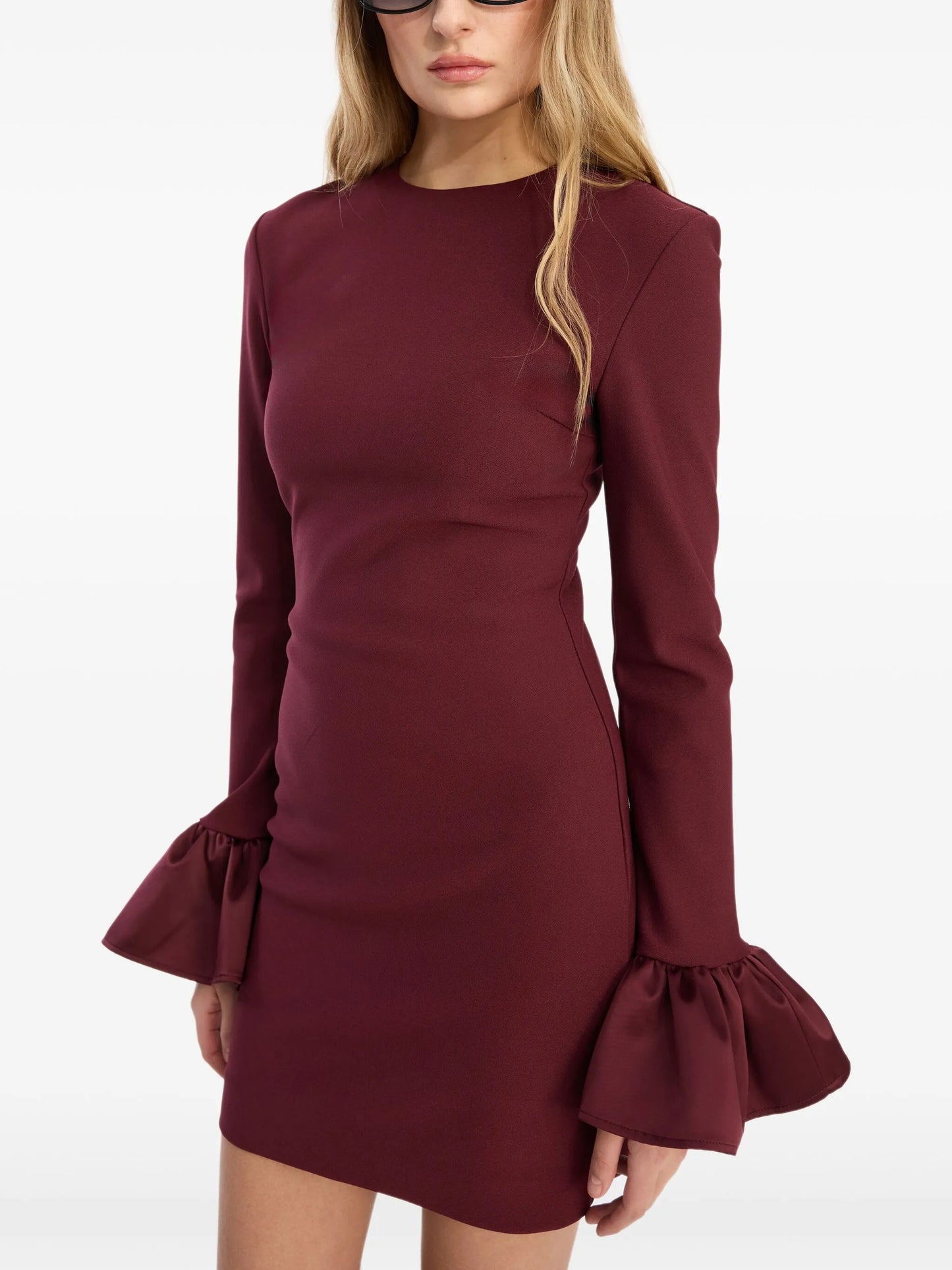 frill sleeved mini dress