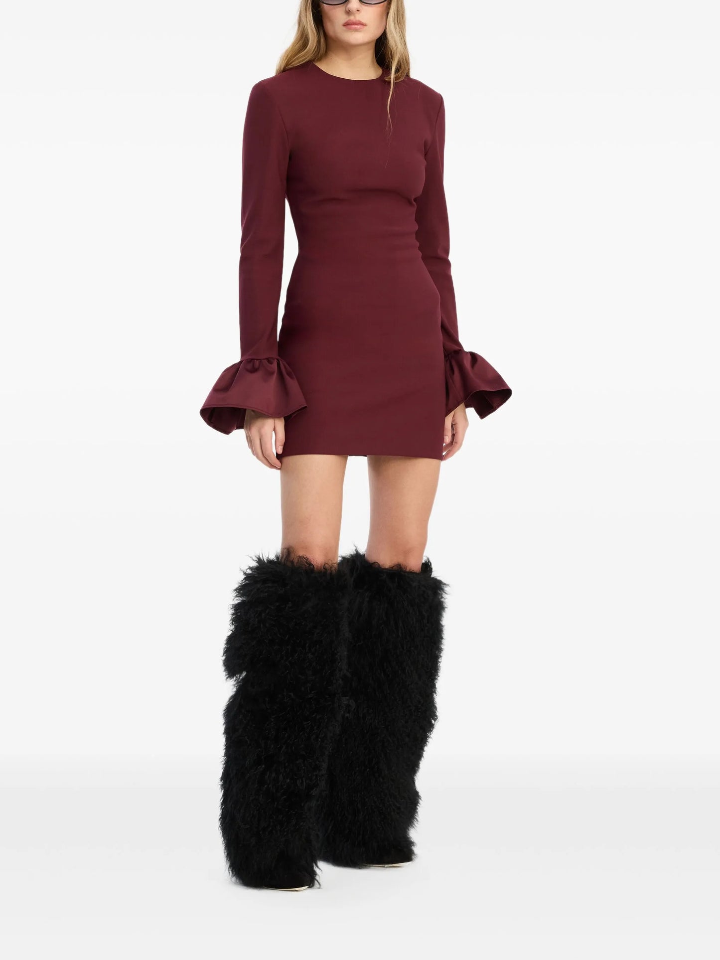 frill sleeved mini dress