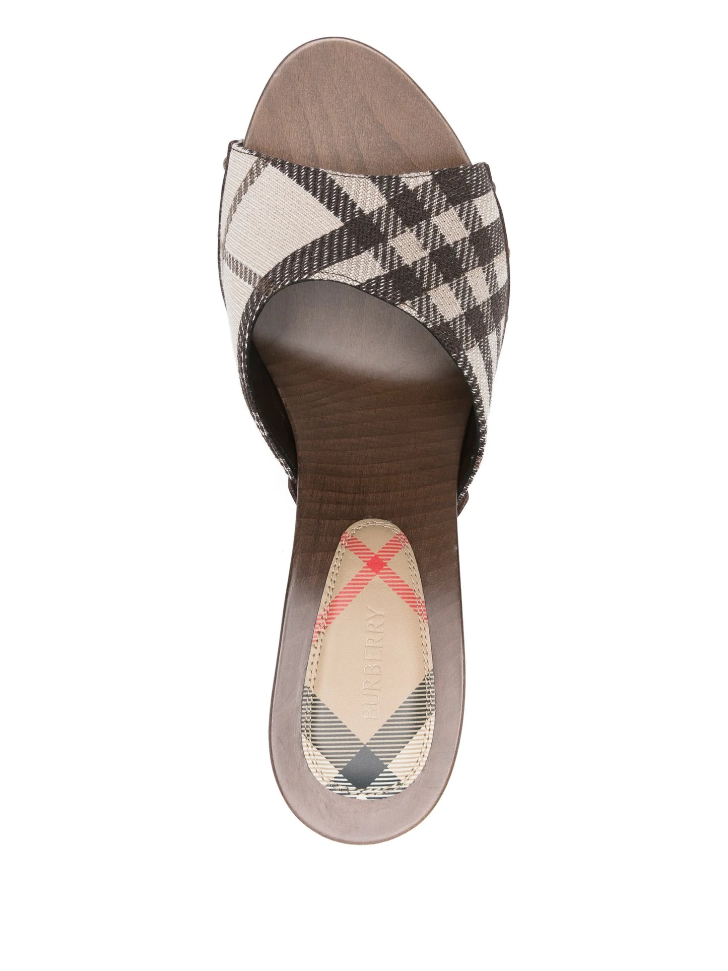checked studded sandals