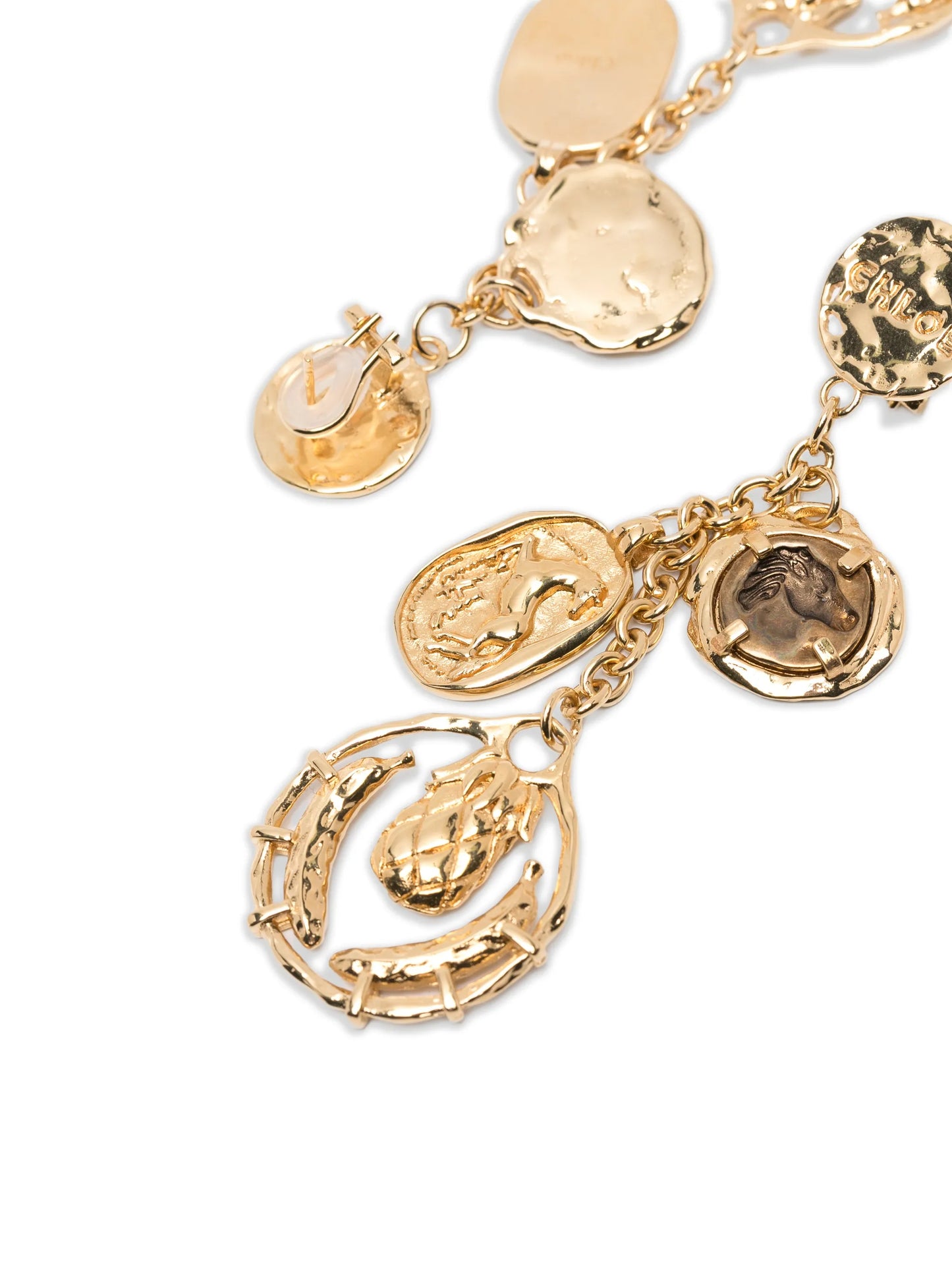 Medals dangling earrings