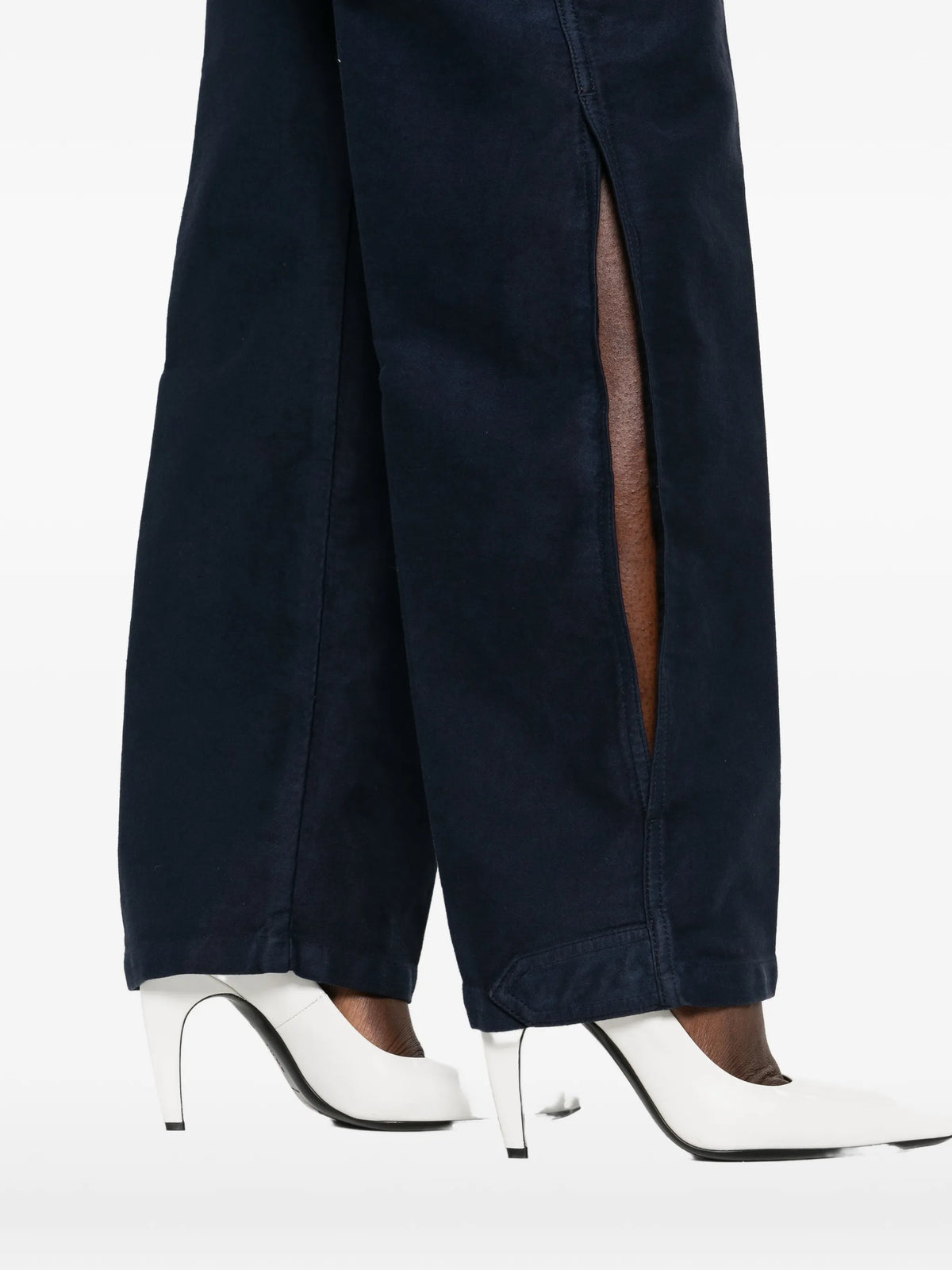 split utility trousers in navy