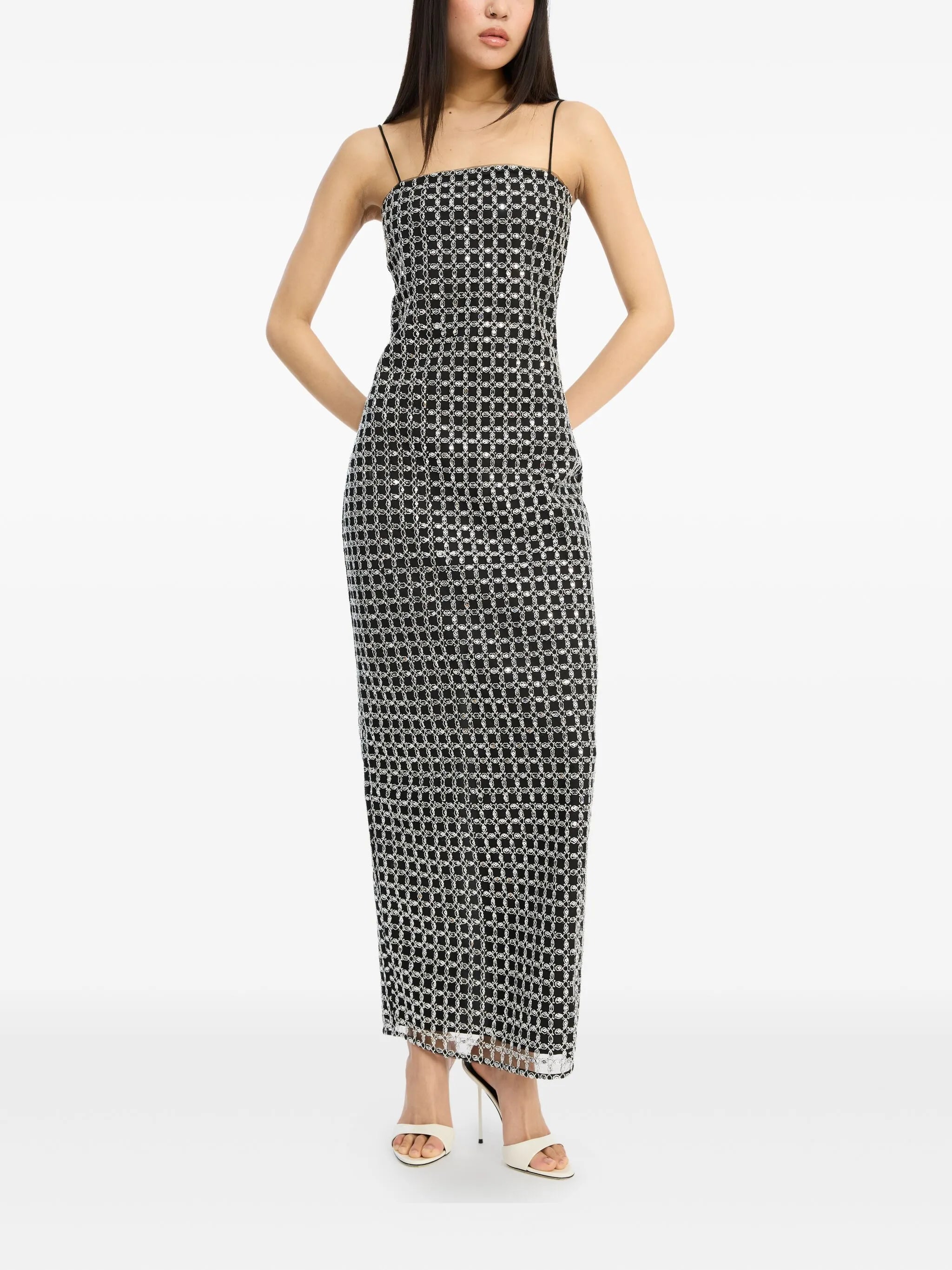 beaded slip maxi dress