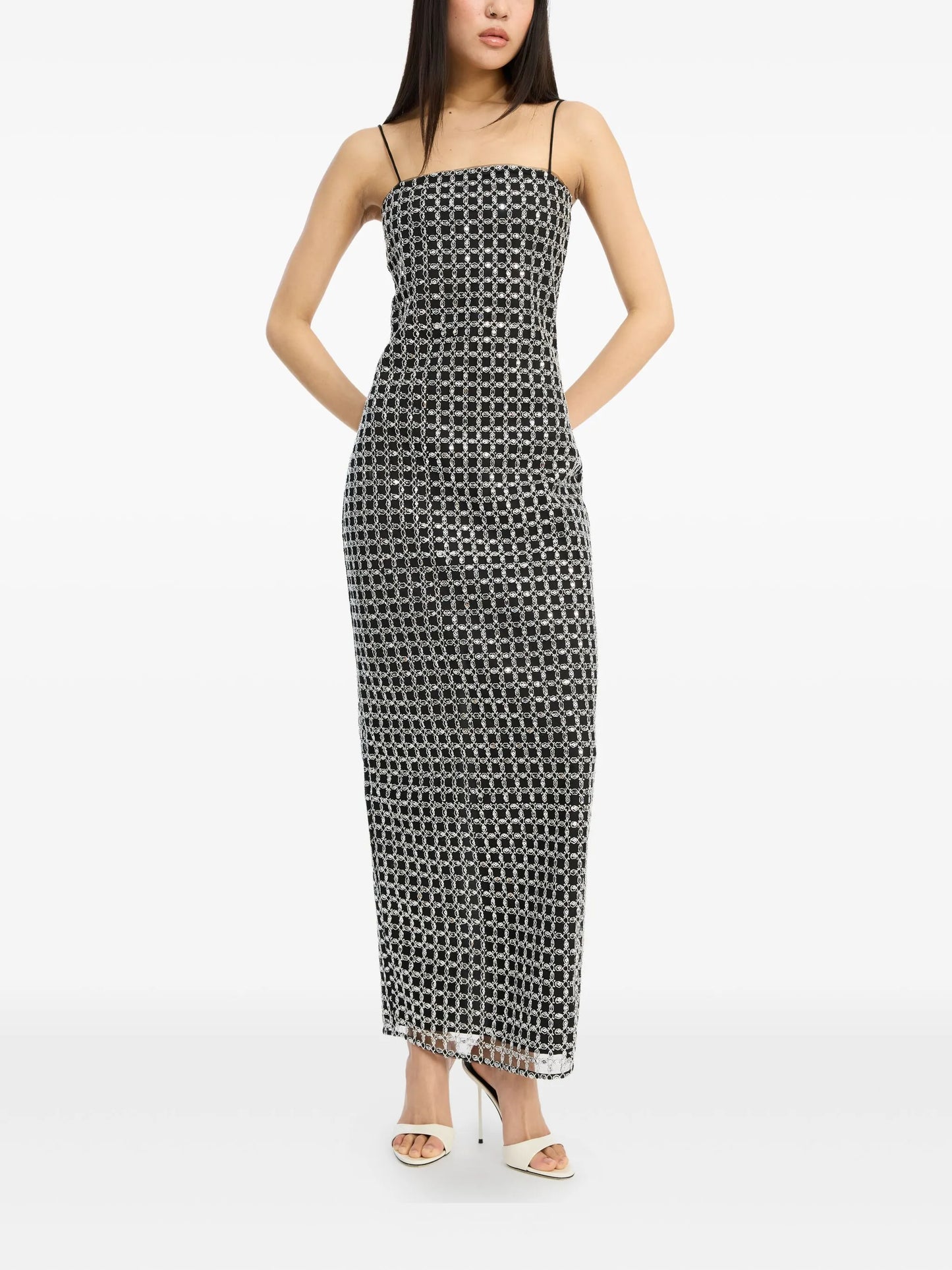 beaded slip maxi dress