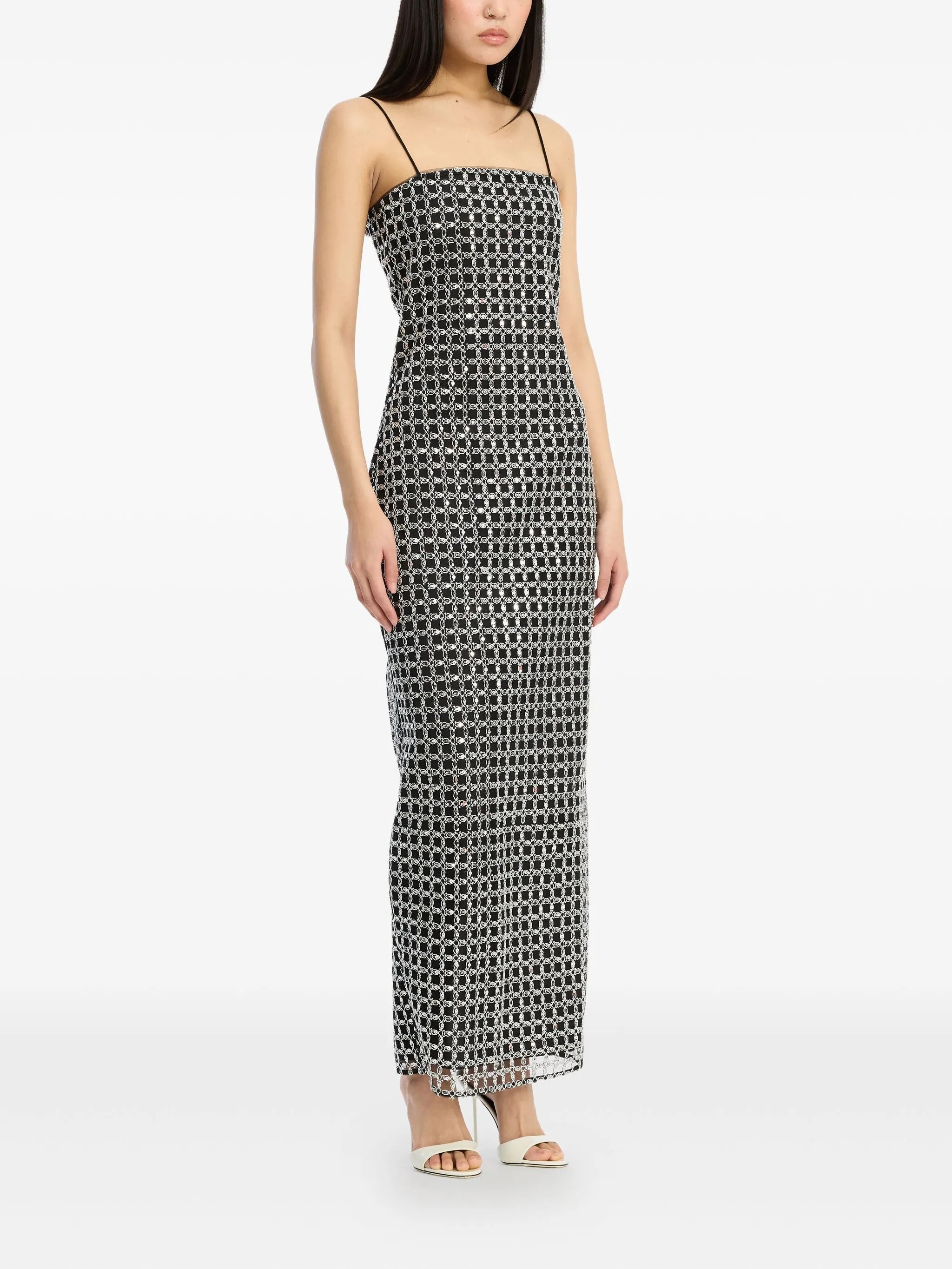 beaded slip maxi dress