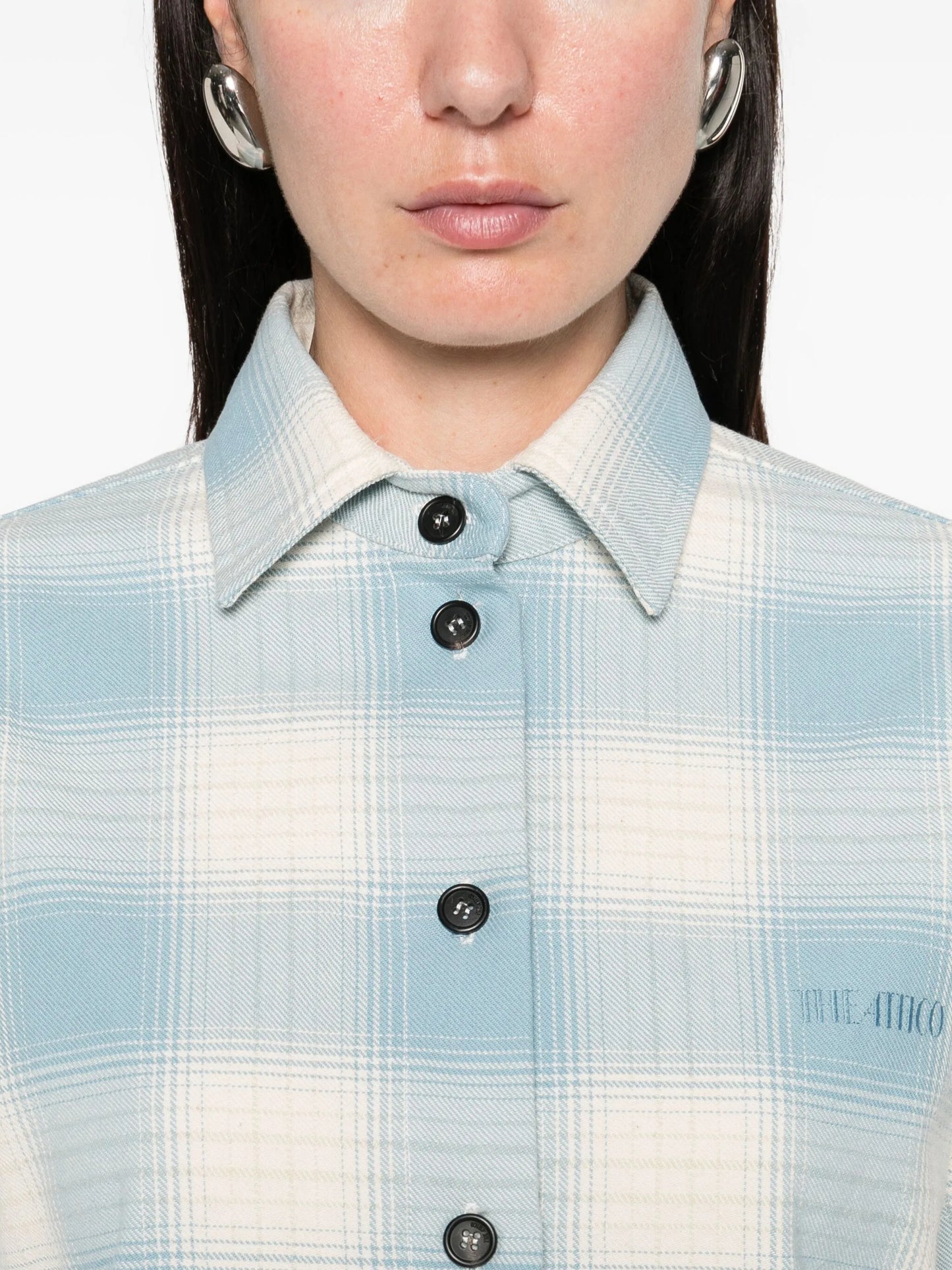 checked-pattern long-sleeve shirt