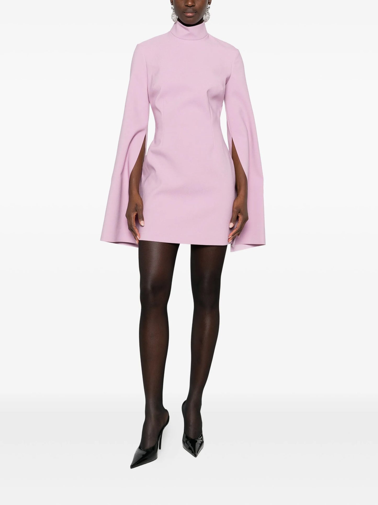 funnel-neck mini dress