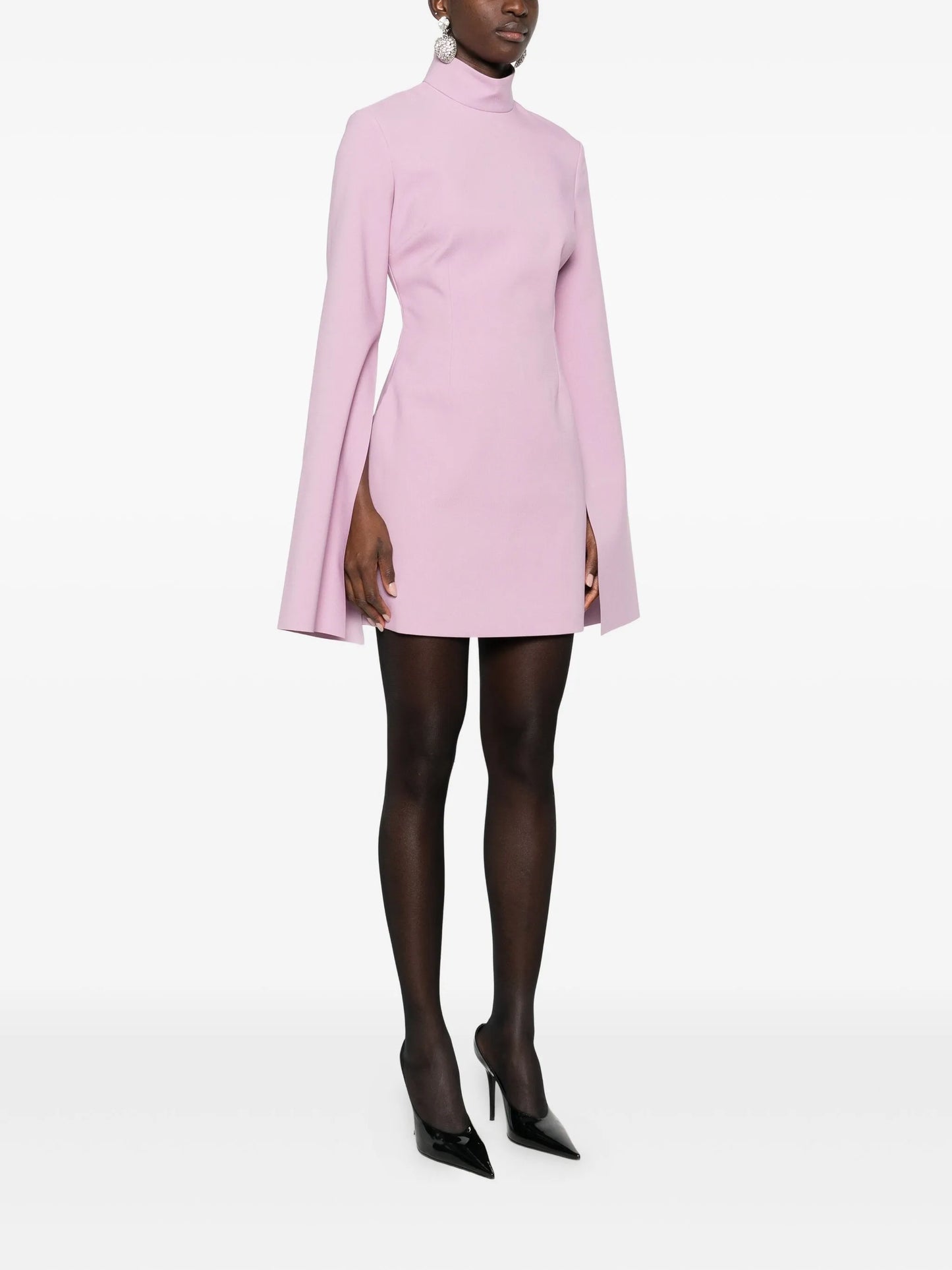 funnel-neck mini dress