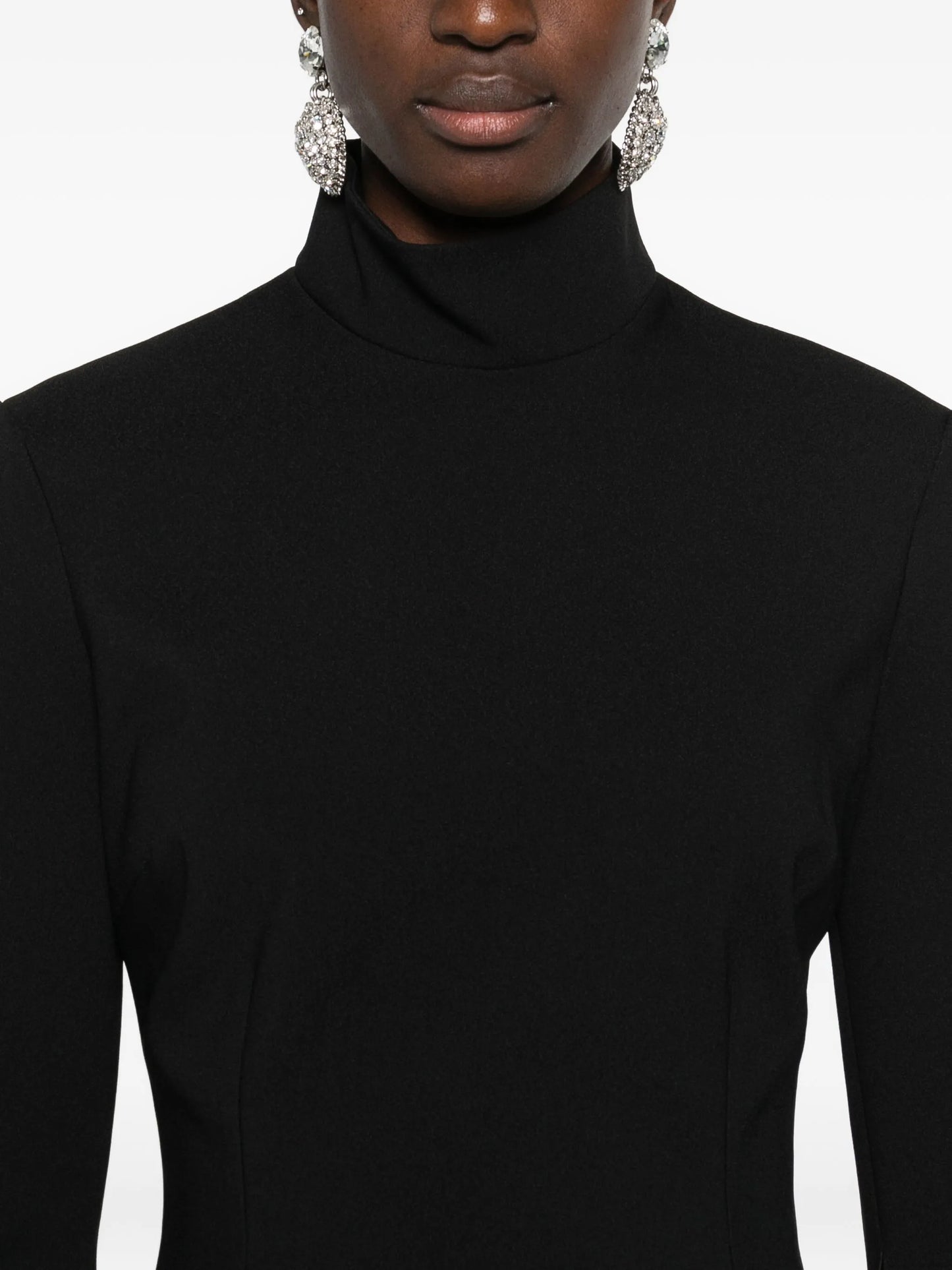 funnel-neck wide-sleeve mini dress