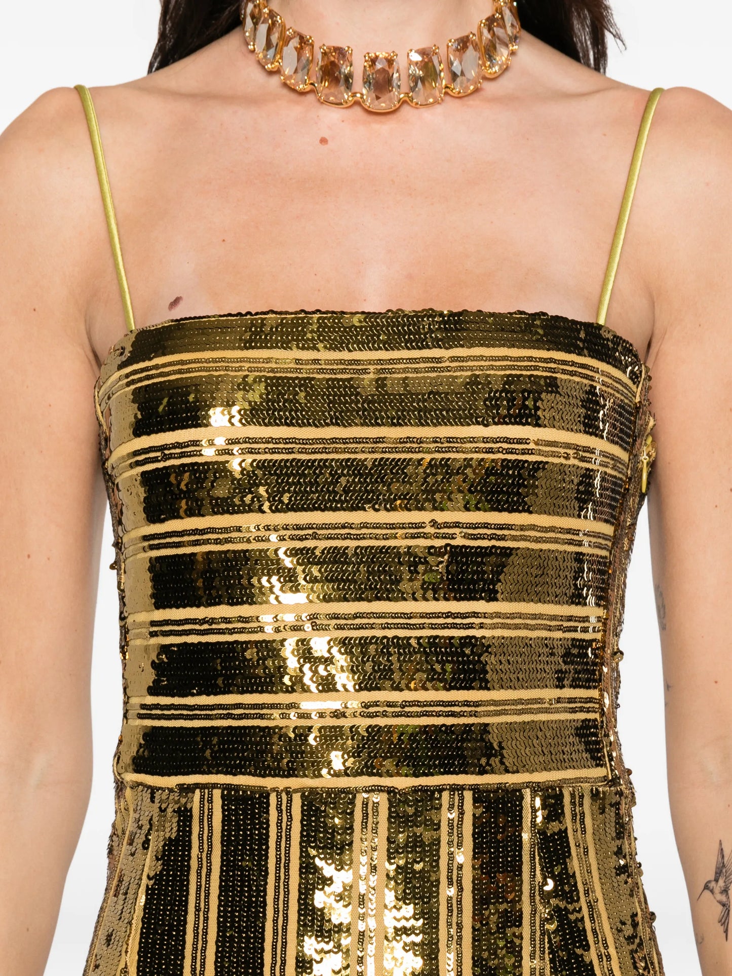 sequin bandeau gown maxi dress