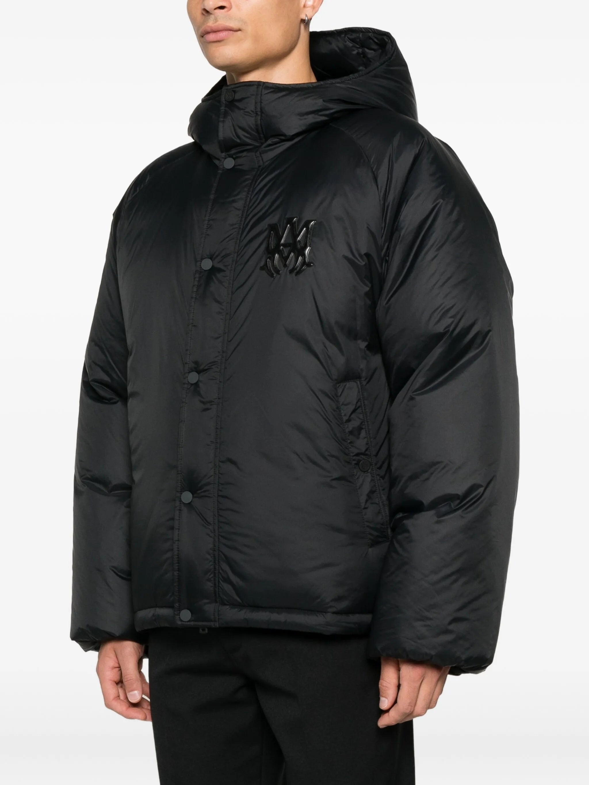 logo-patch hooded jacket