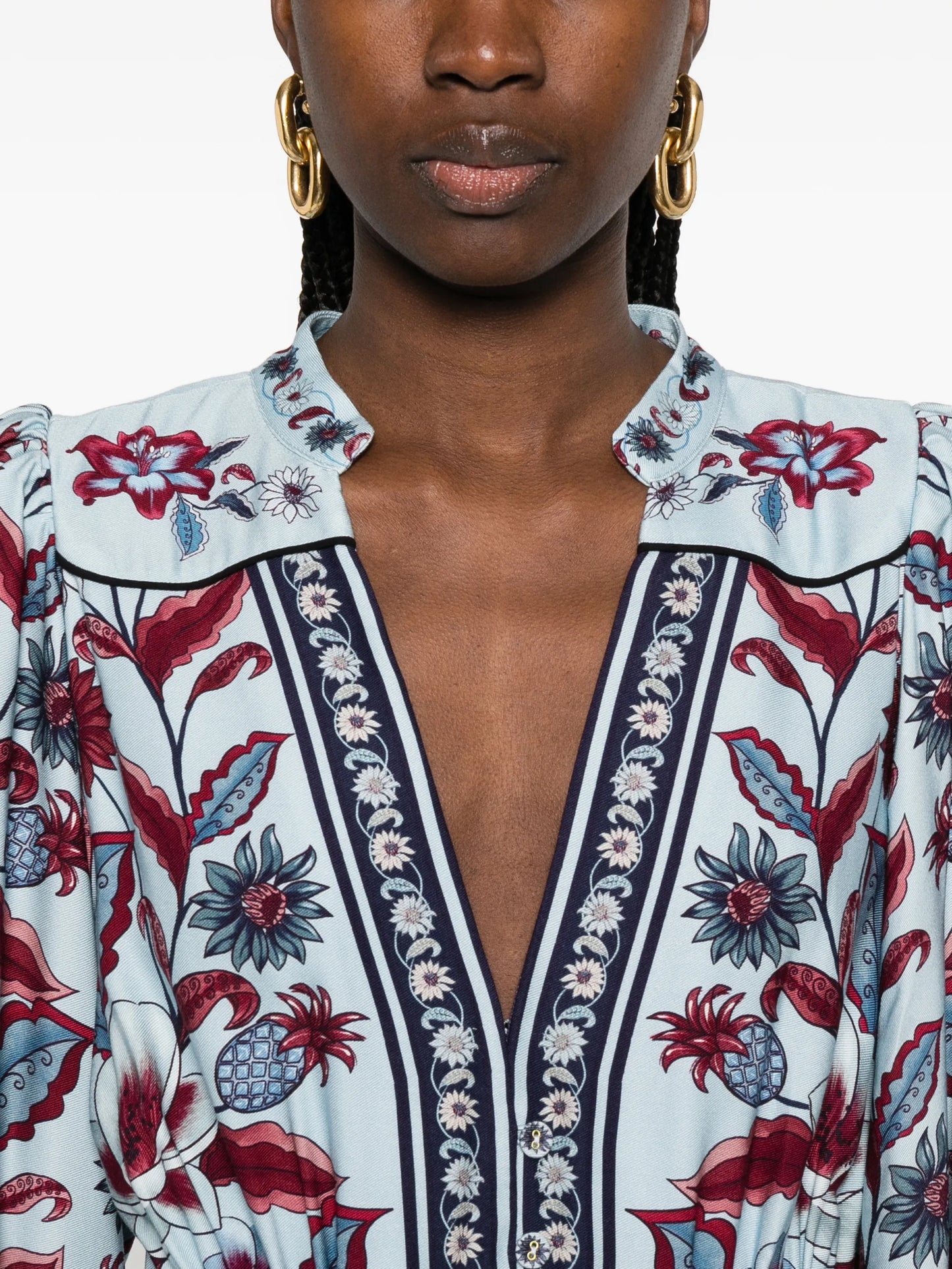 Marcelle floral-print belted midi dress