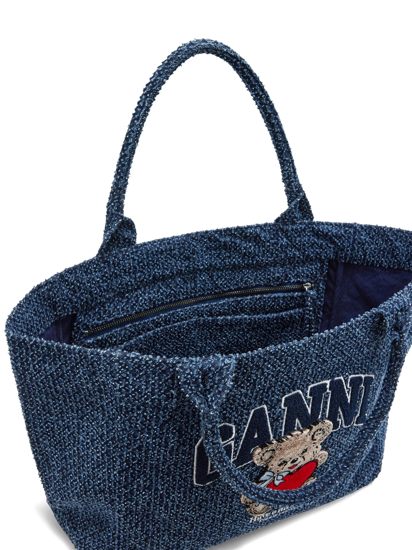 medium denim graphic tote bag