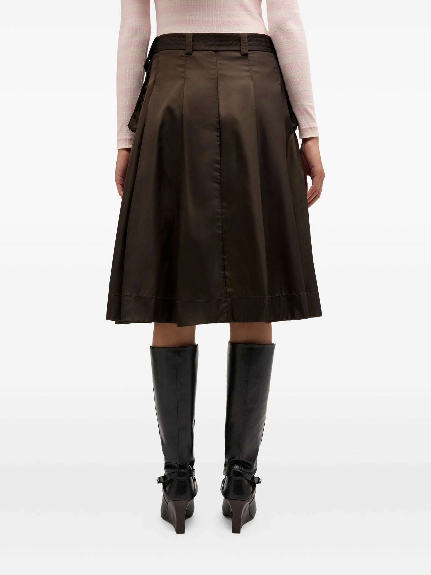 Duchesse nylon pleated skirt