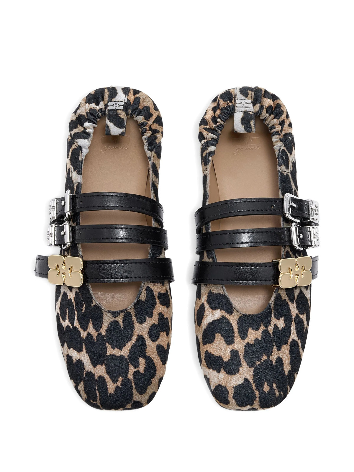 leopard-print buckle-detail ballet flats