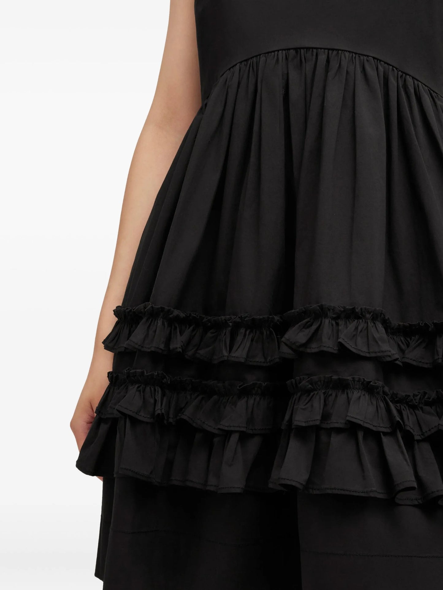 ruffled-trim spaghetti-strap dress