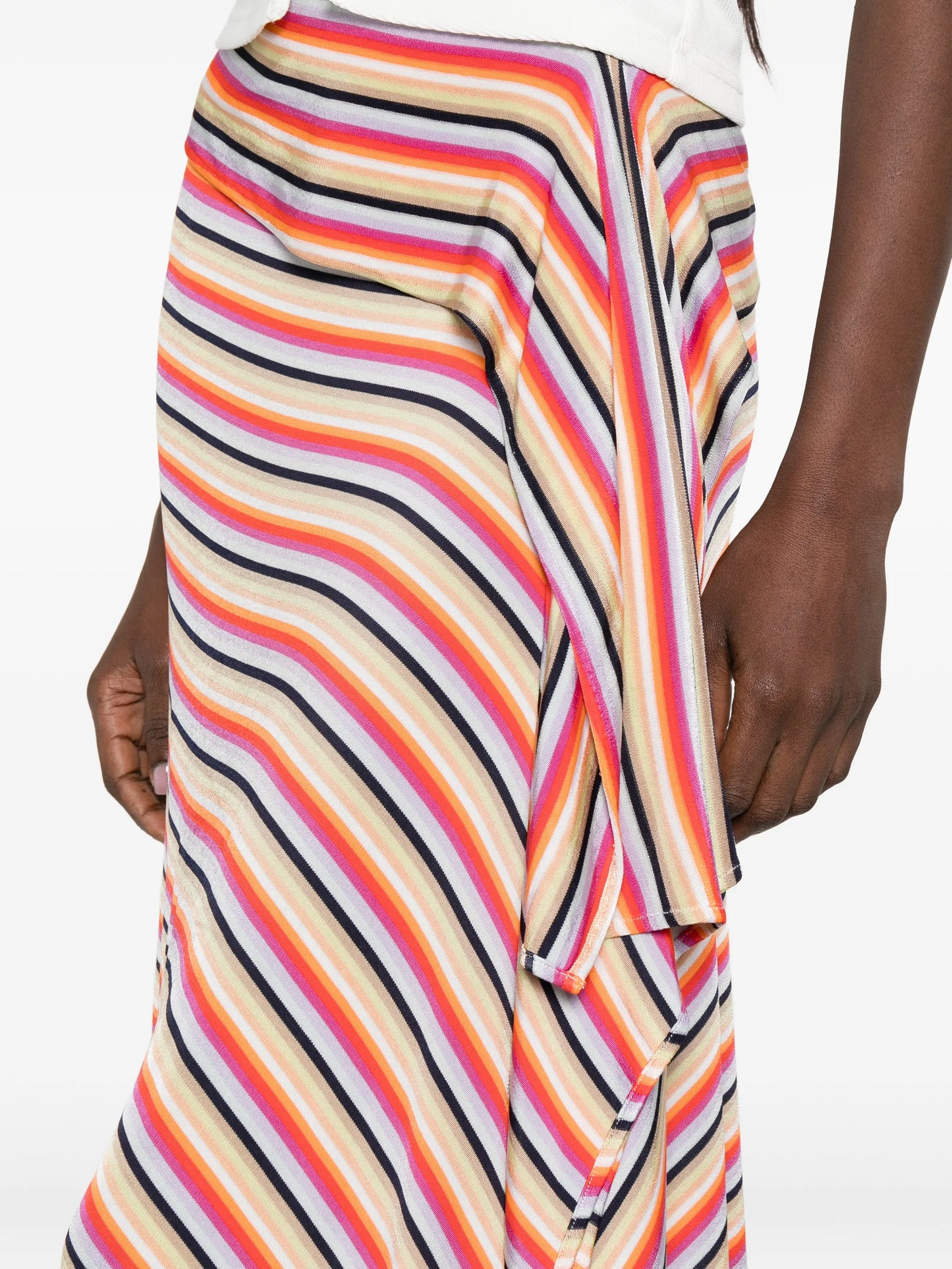 Calypso striped astmmetric skirt