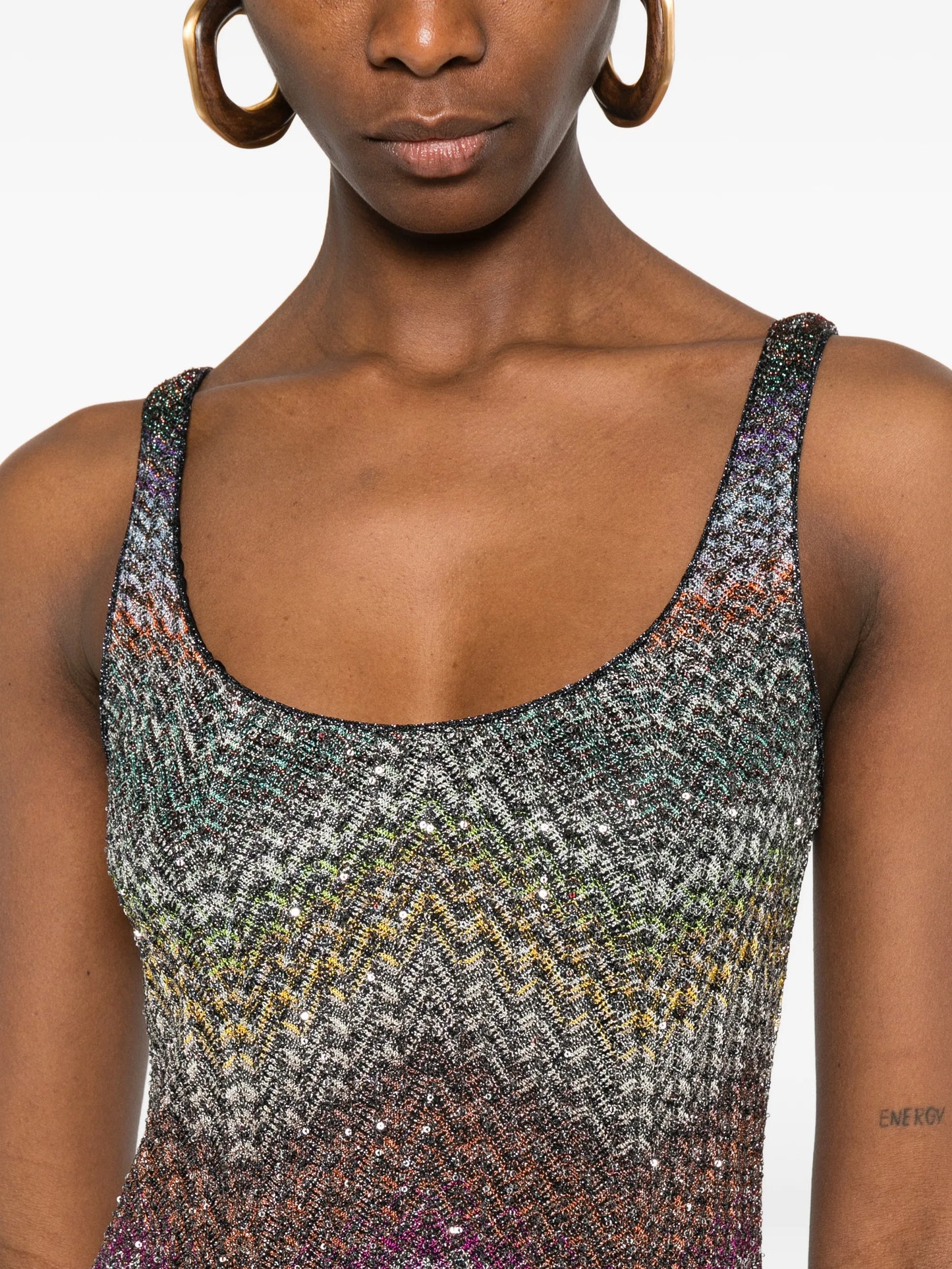scoop-neck mini dress