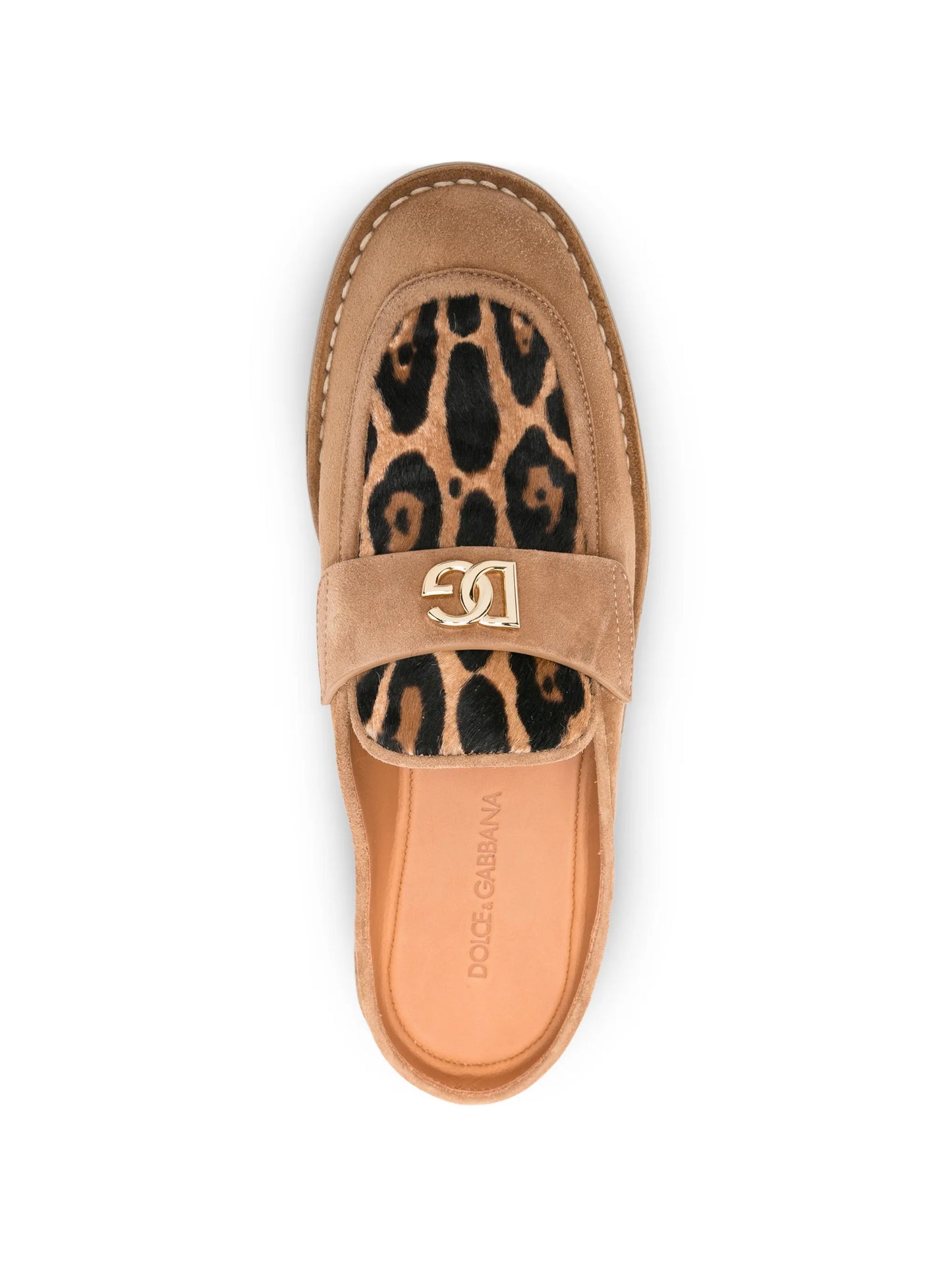 logo leopard-print mules