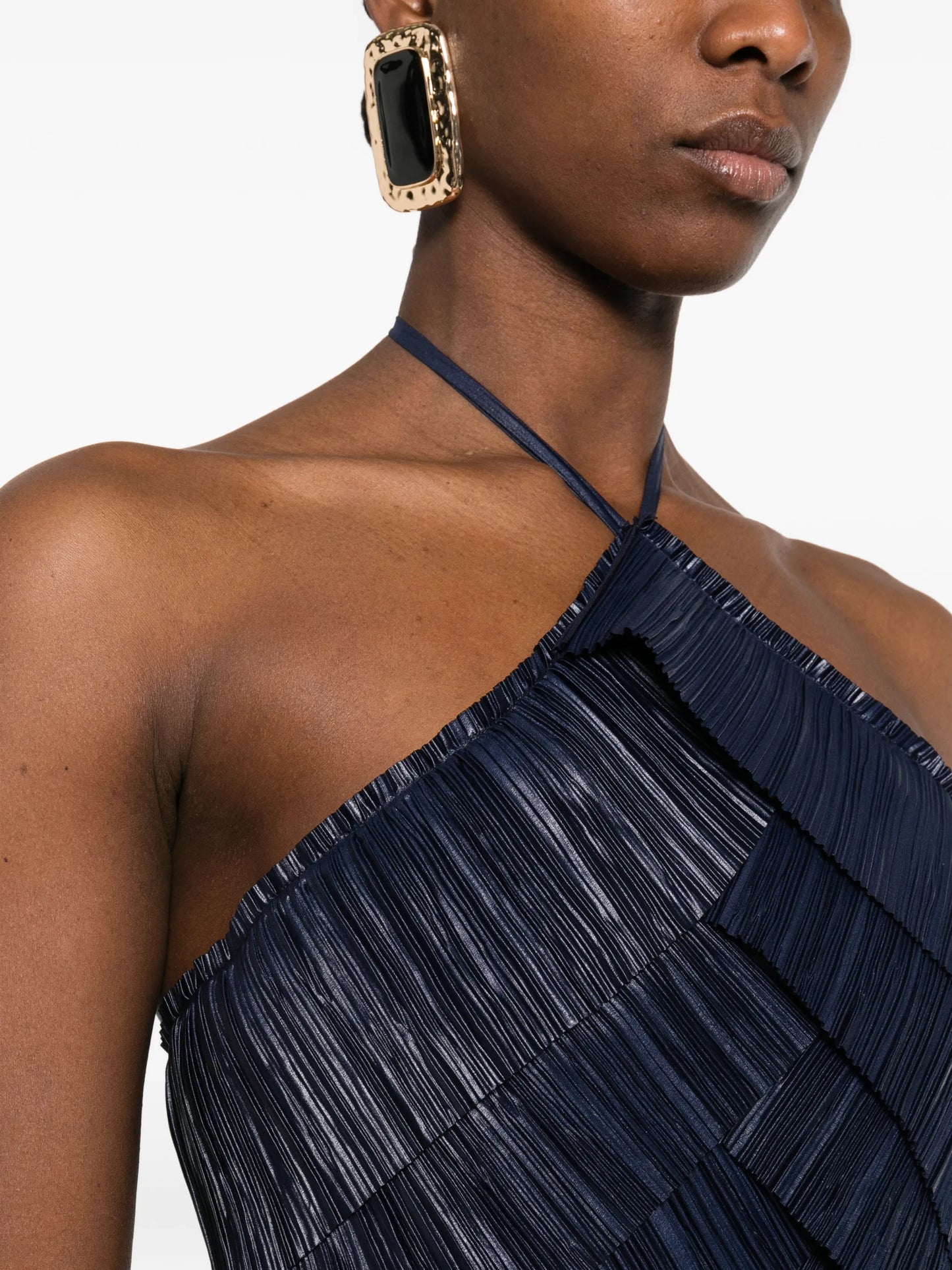 Patrizia halter-neck pleated midi dress