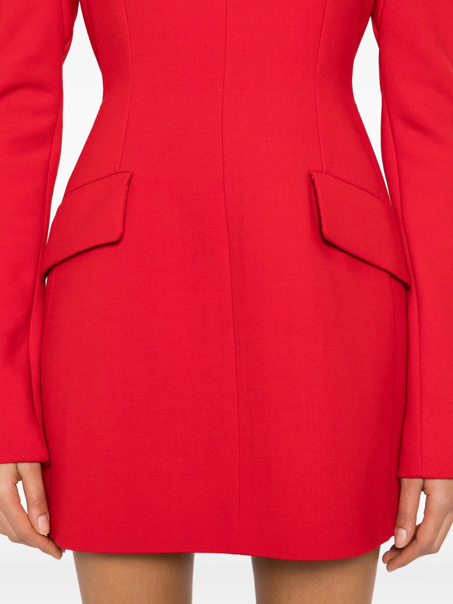 mock neck pocket mini dress