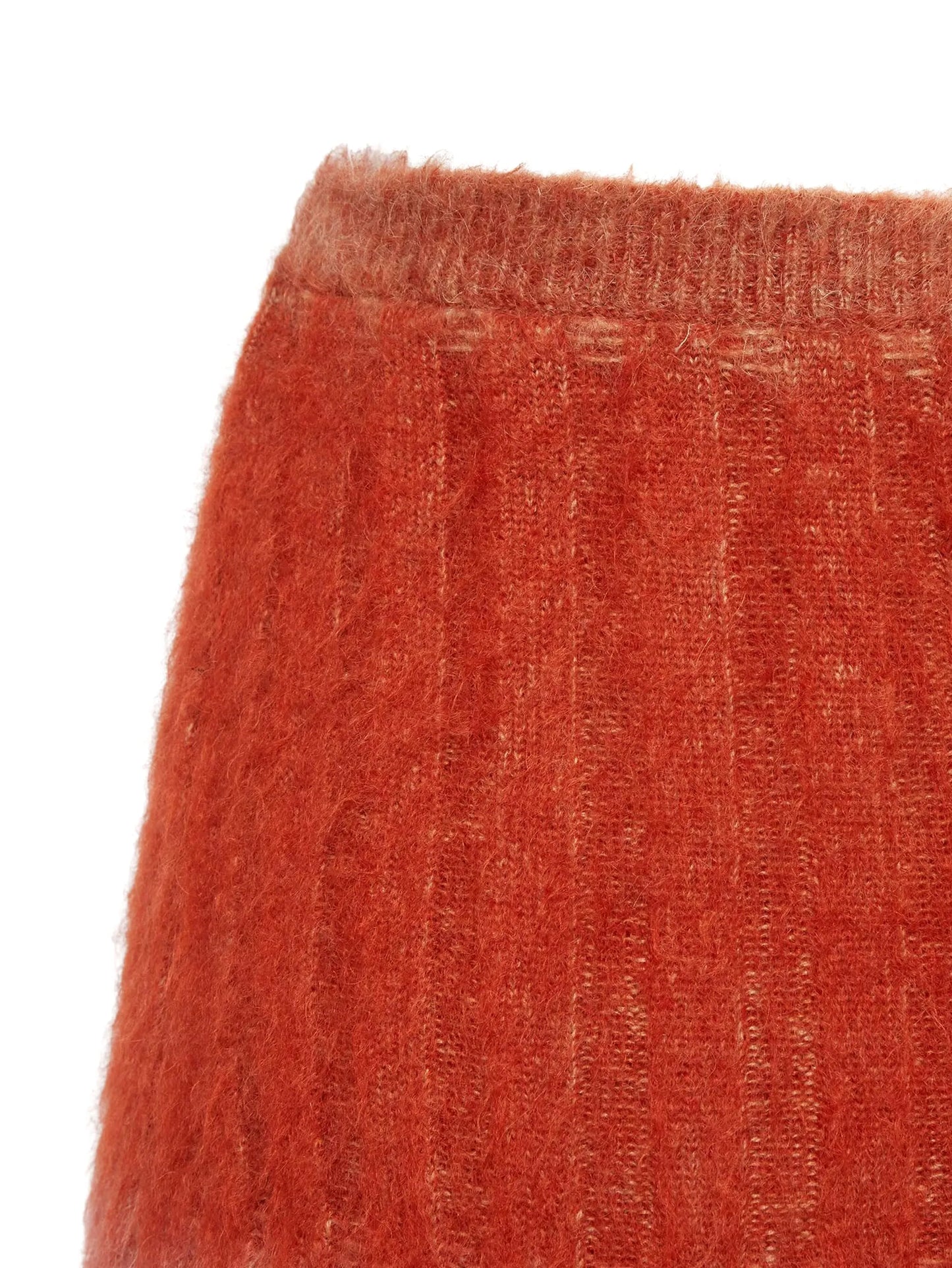 flared ribbed-knit midi skirt