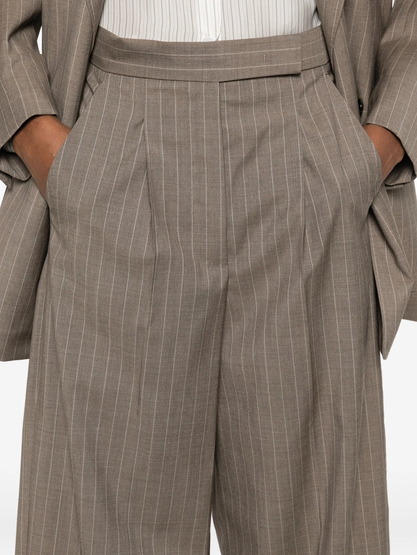 Manetta wool pinstripe trousers