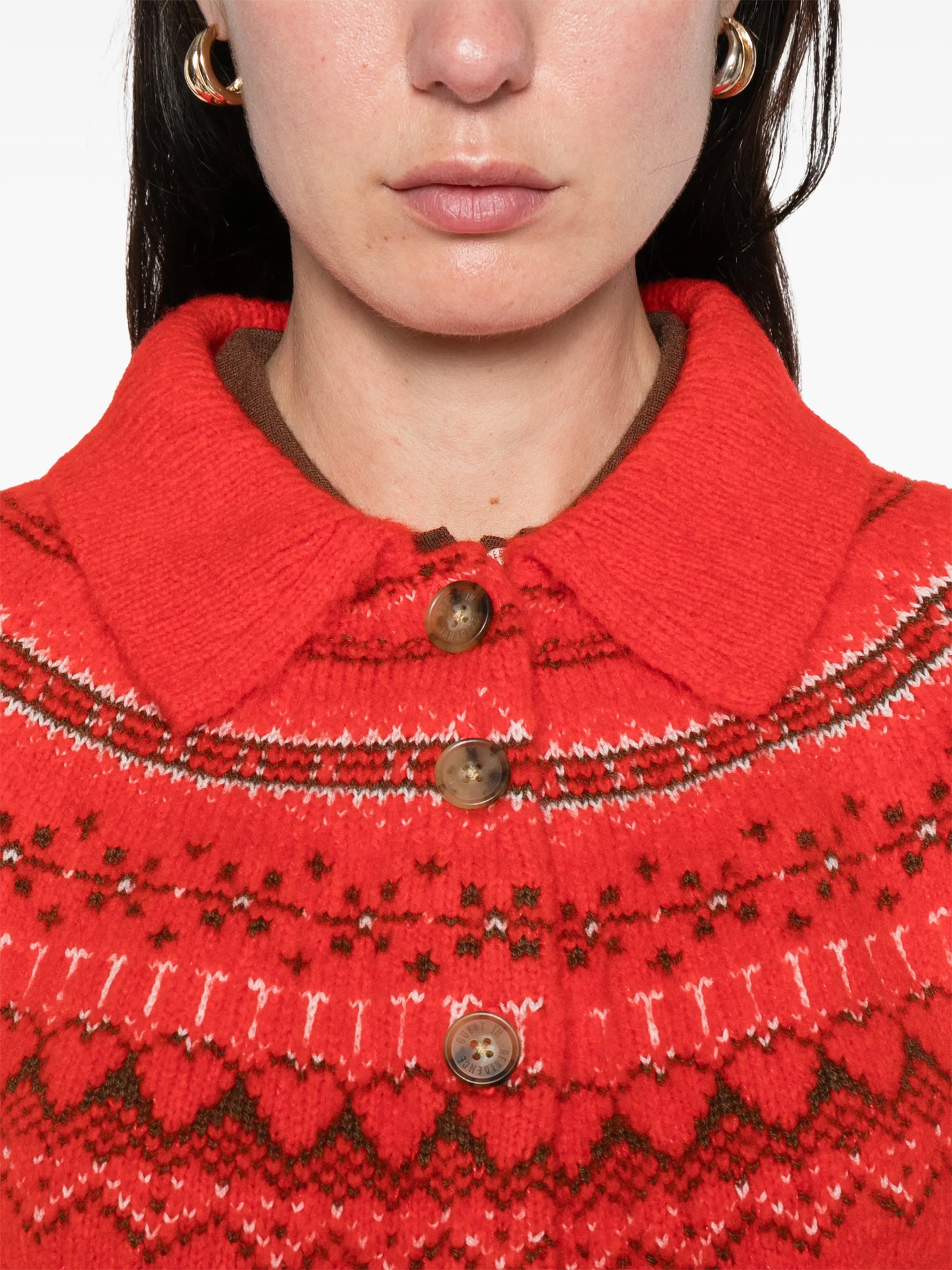 patterned button cardigan
