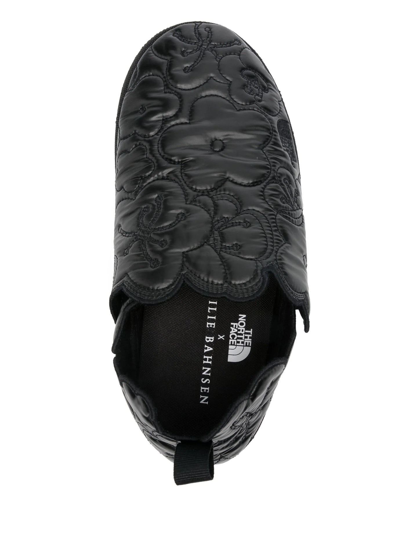 floral quilted mules