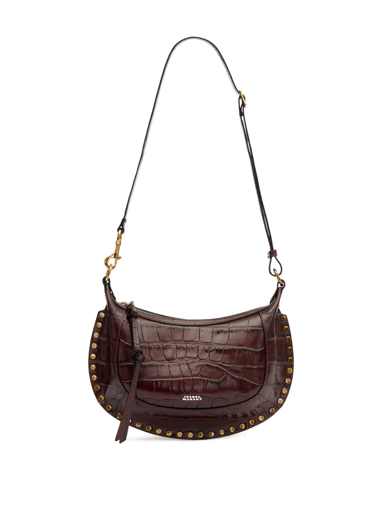 Oskan studded croc-embossed shoulder bag