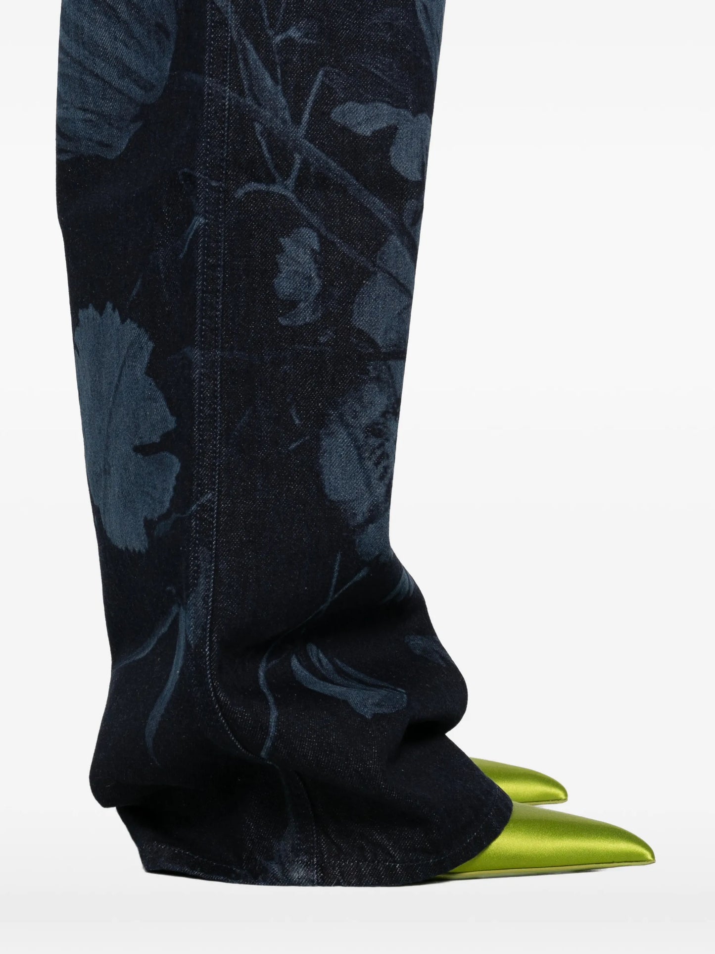 floral-print straight-leg jeans