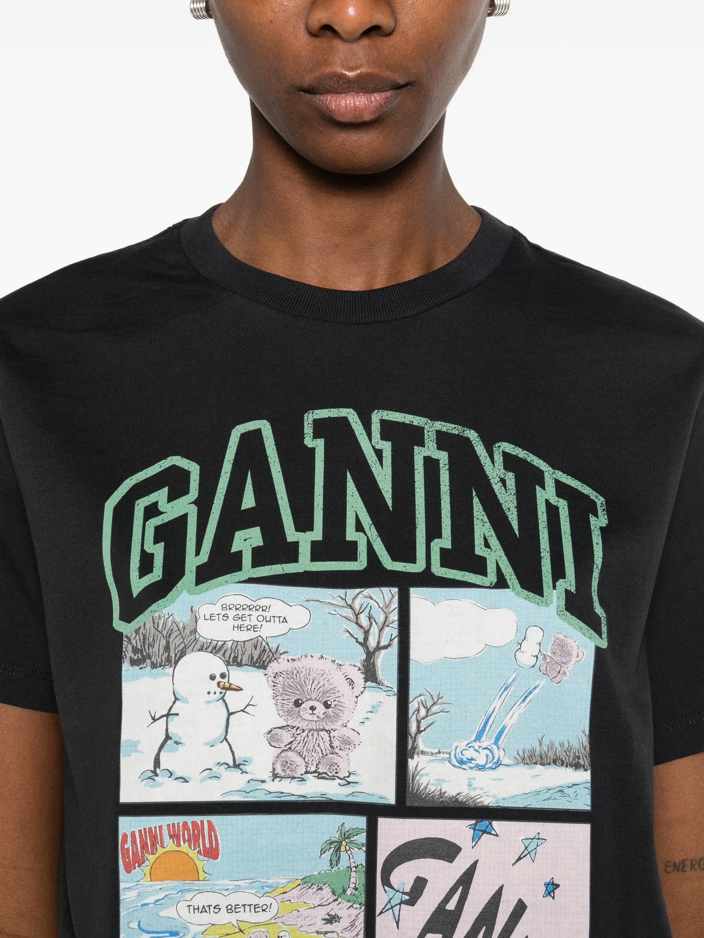 bear comic print T-shirt