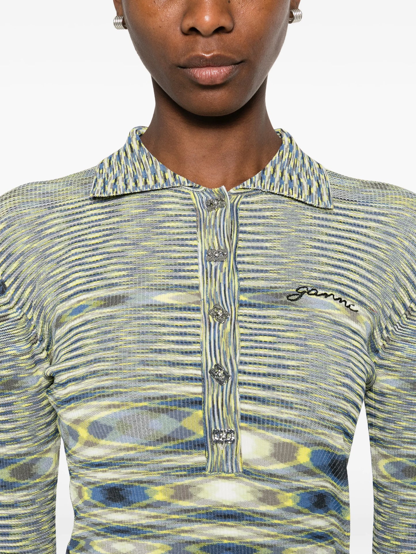 polo shirt in spacedyed knit