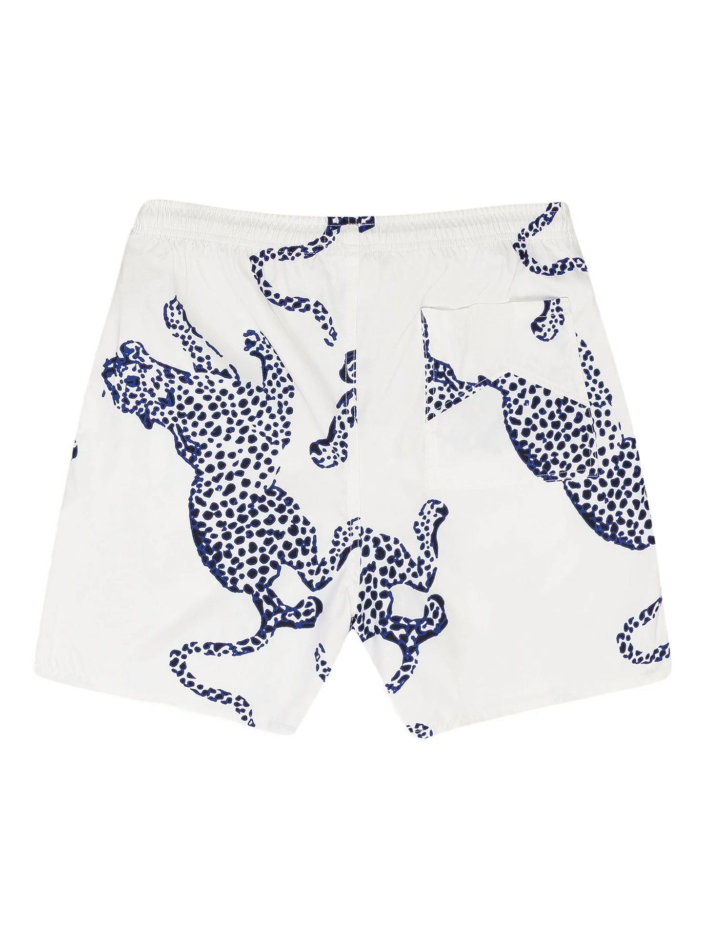animal-print swim shorts