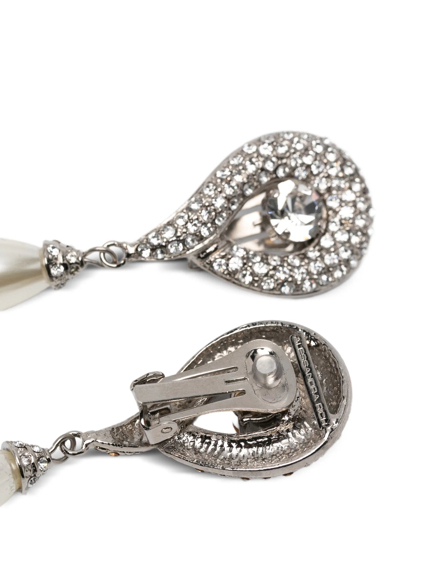 faux-pearl earrings