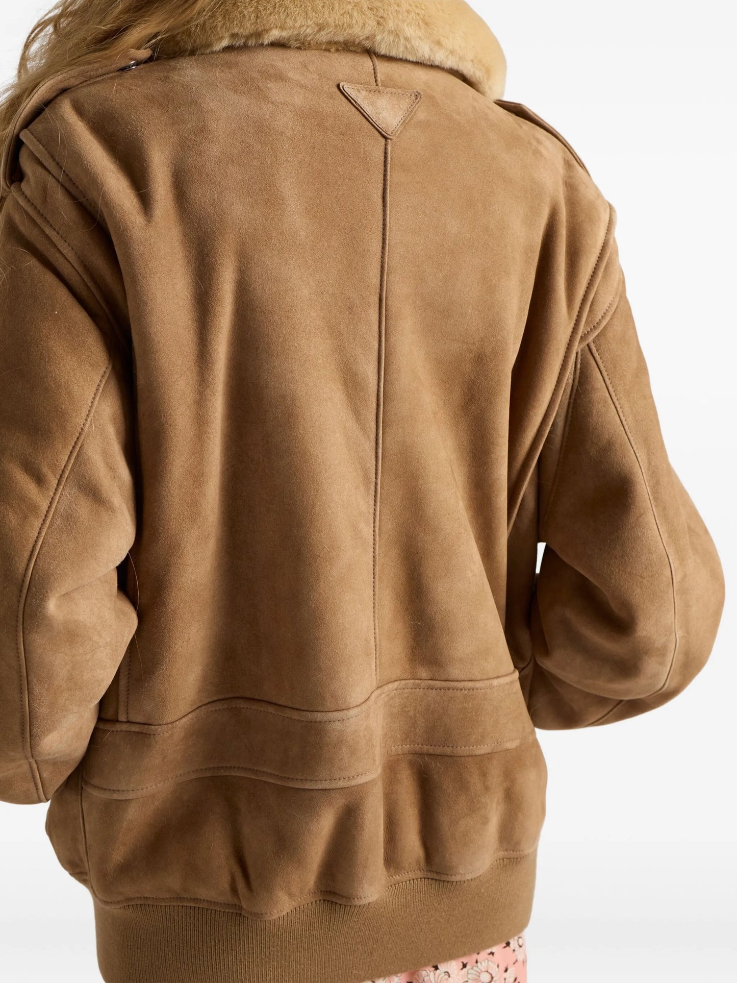shearling-collar bomber jacket