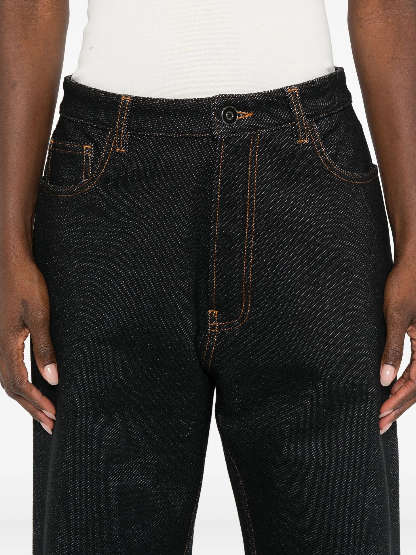 contrast-stitching jeans