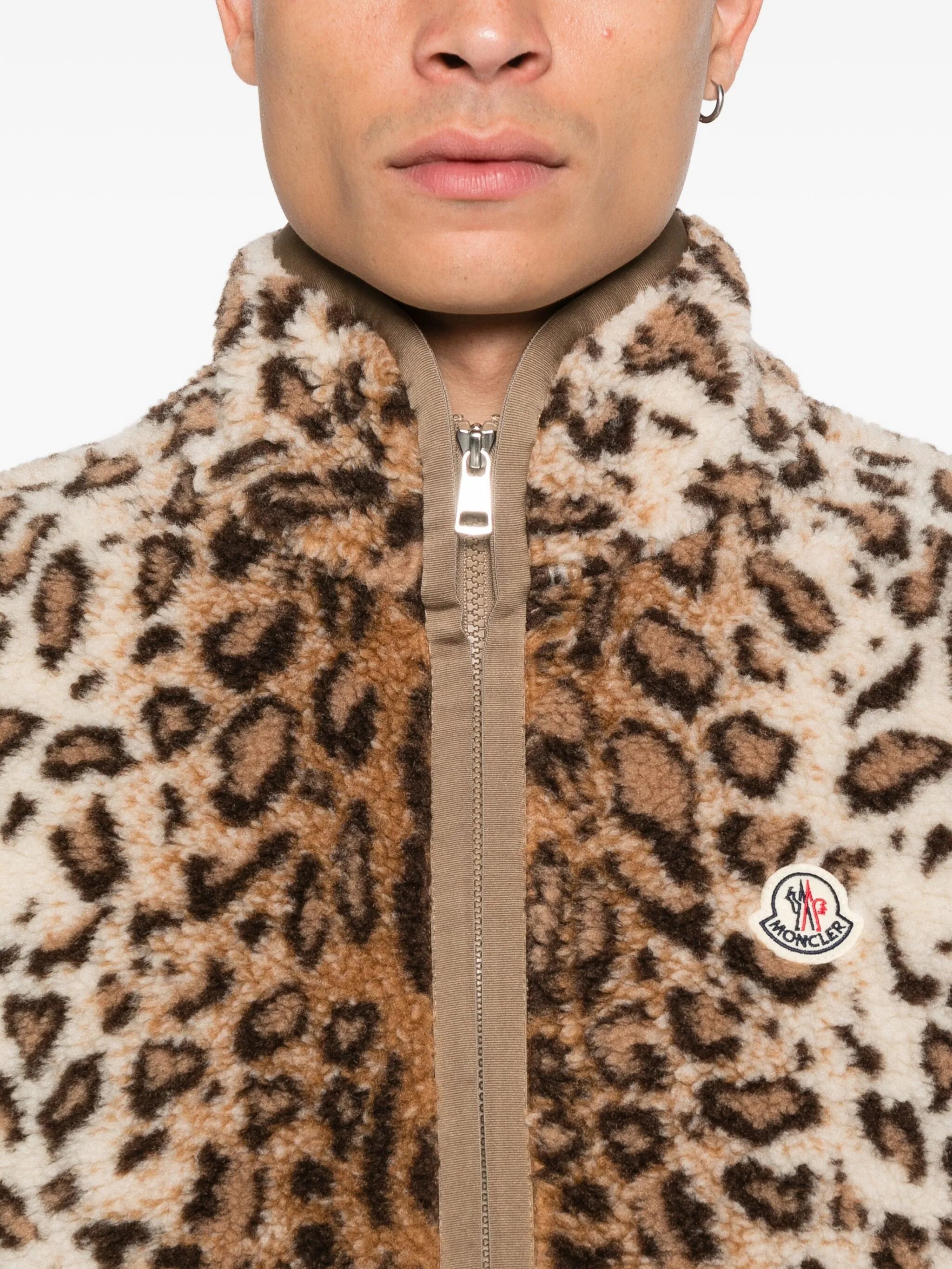 animal-print gilet