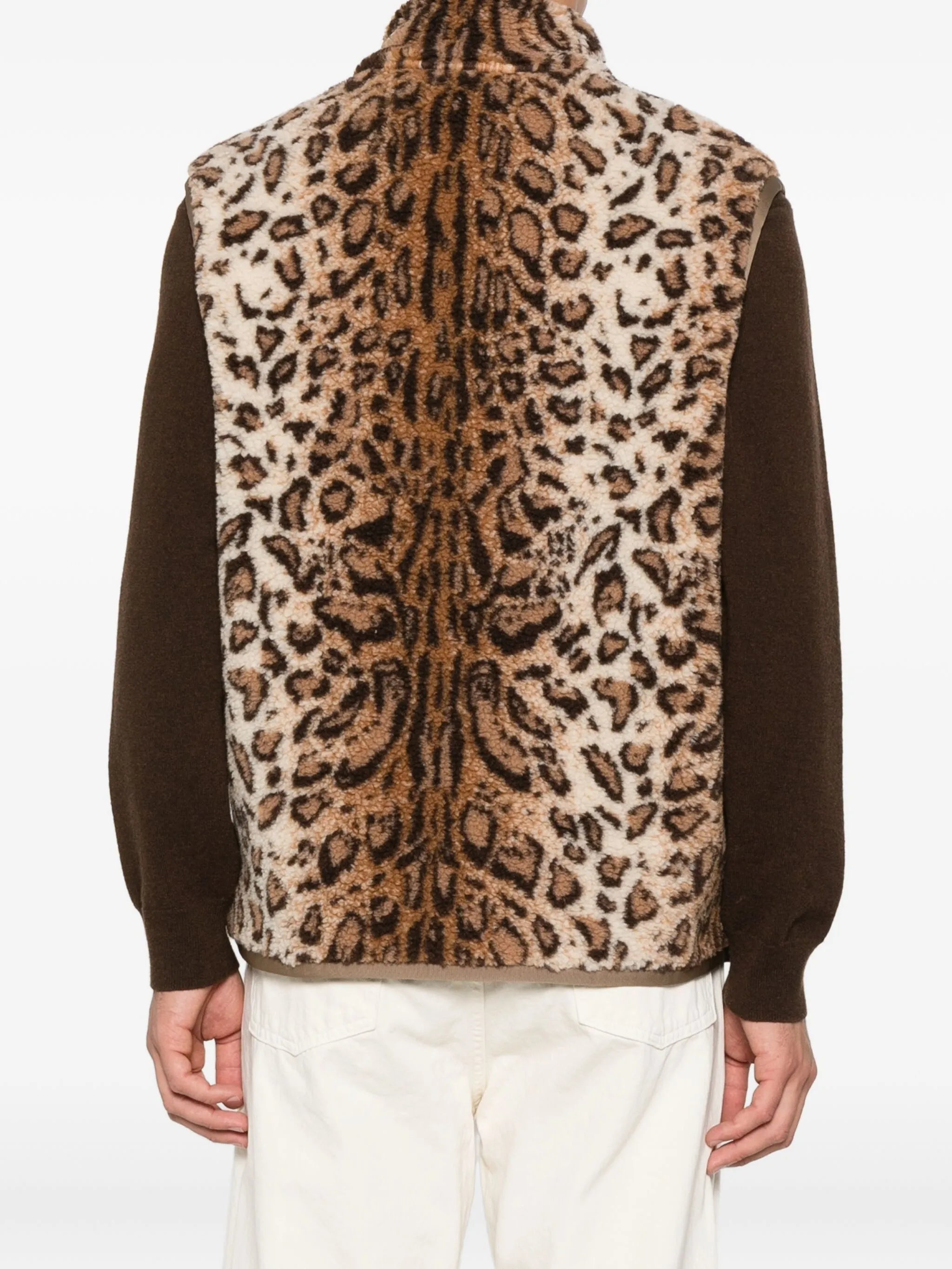 animal-print gilet