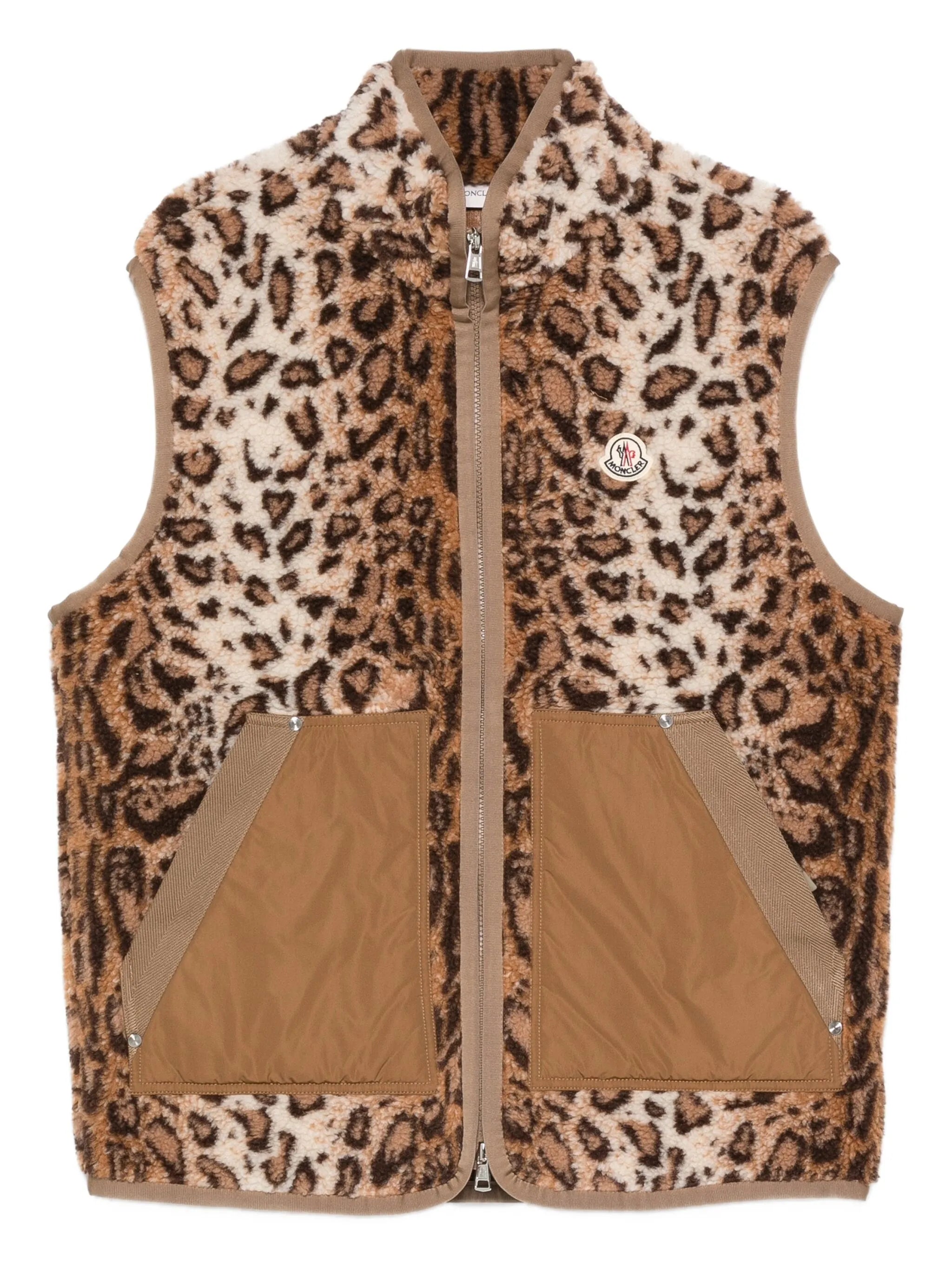 animal-print gilet