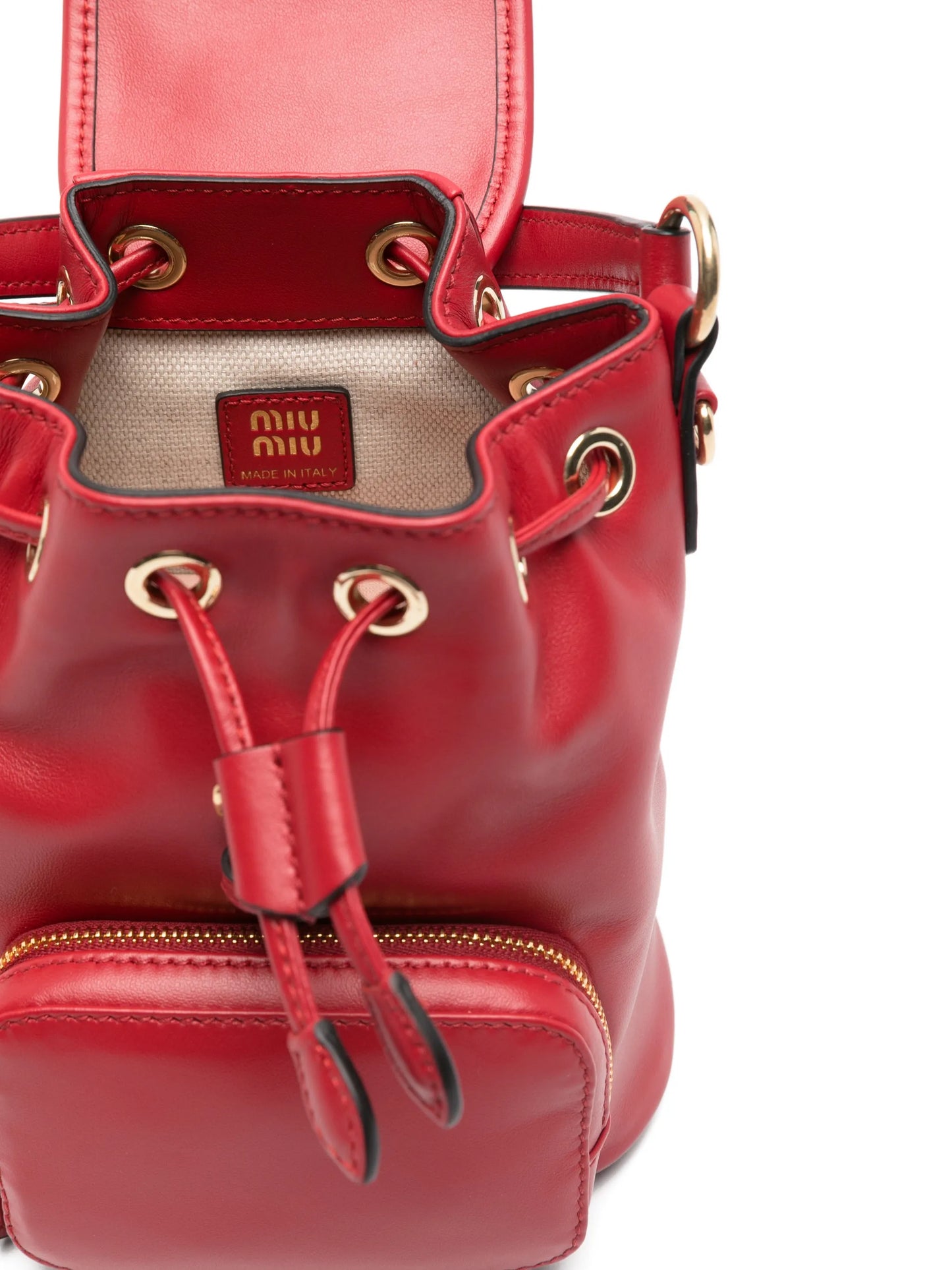 mini logo leather backpack