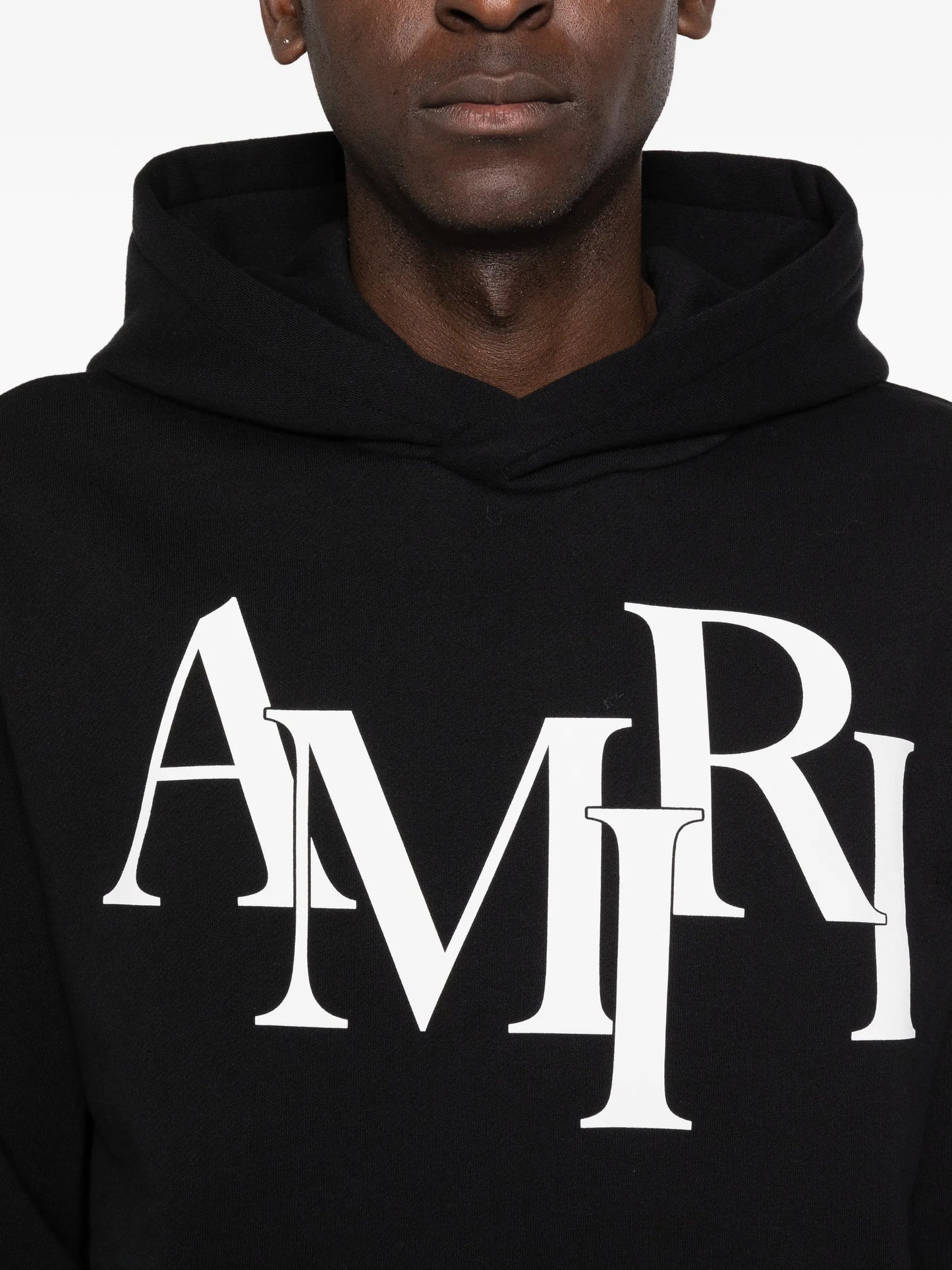 Staggered logo-detail long-sleeve hoodie