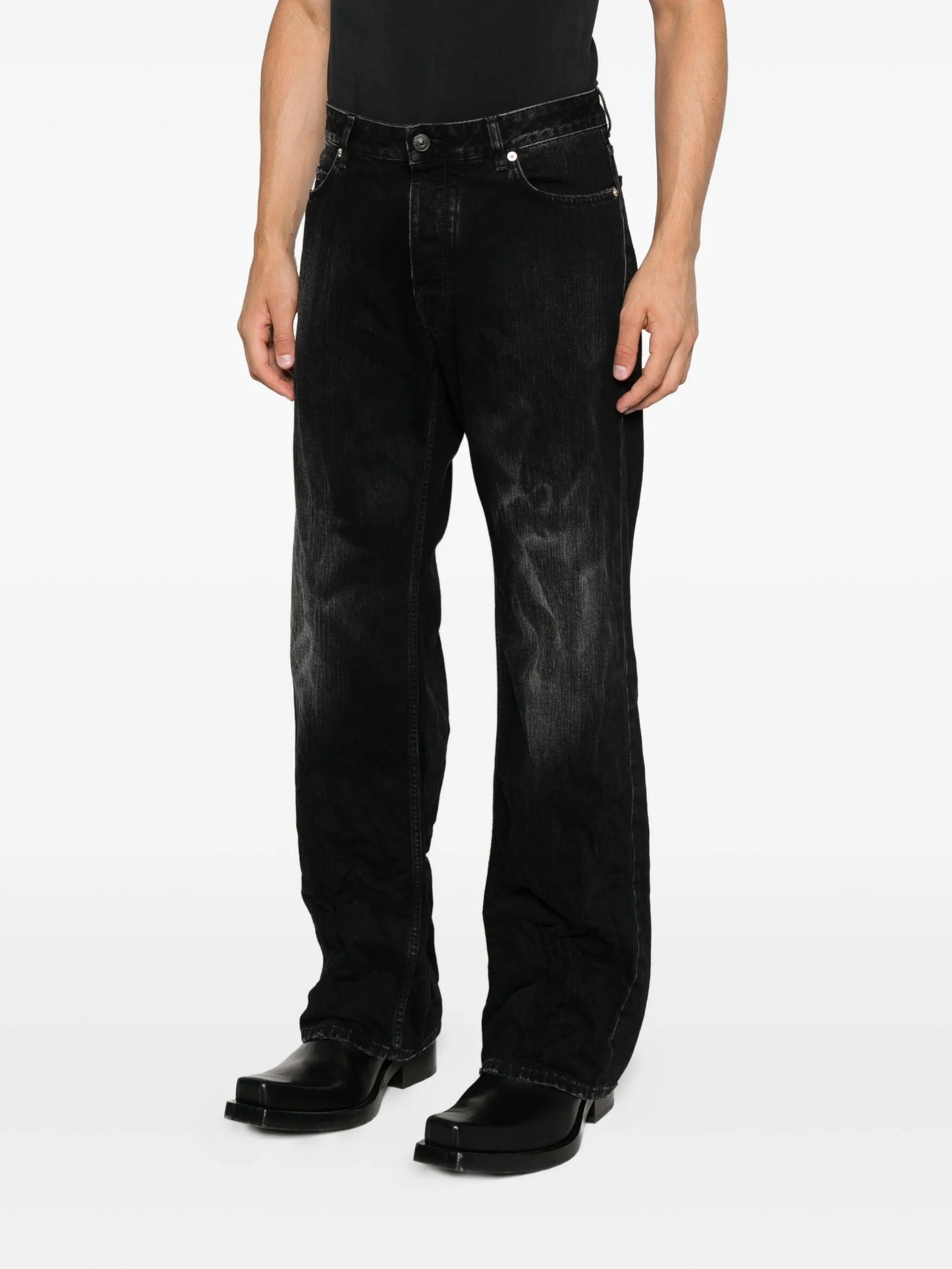 button-fastening jeans