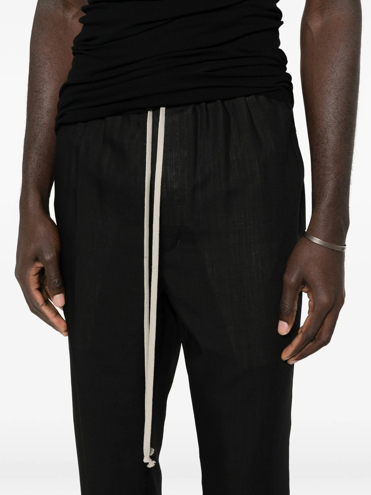 drawstring slim trousers